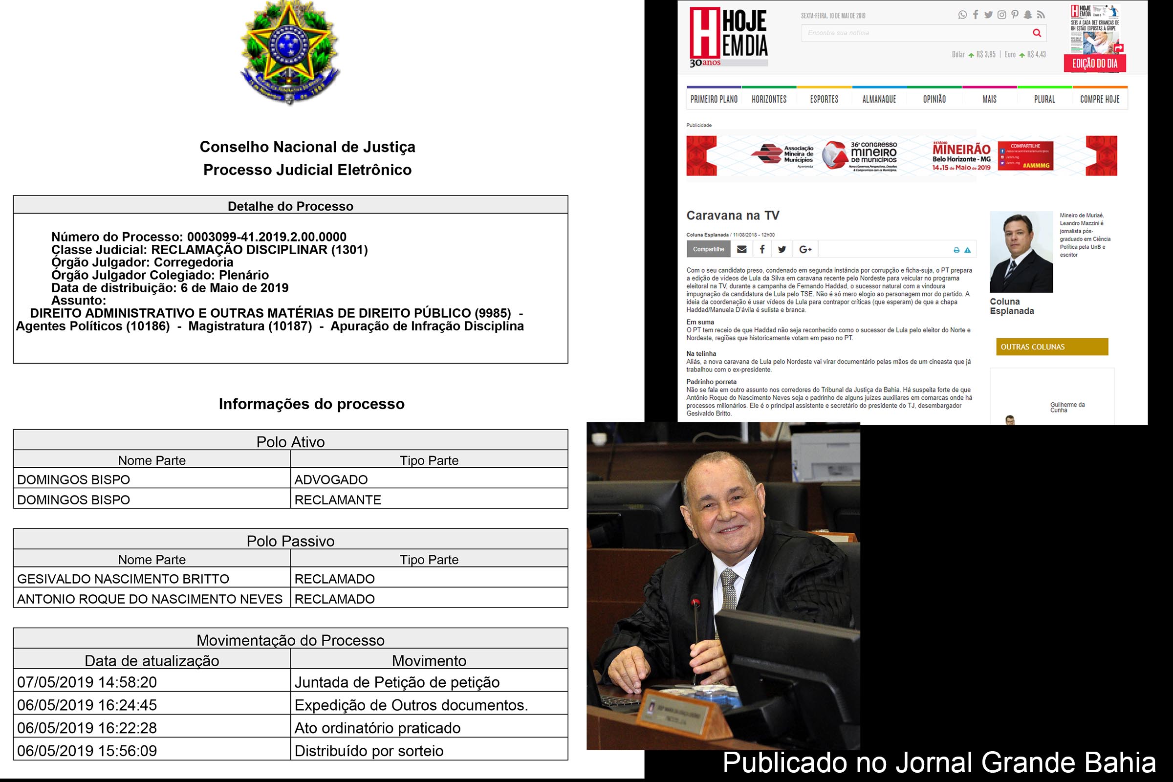 CNJ distribui nova representação contra o desembargador Gesivaldo Nascimento Britto, presidente do TJBA