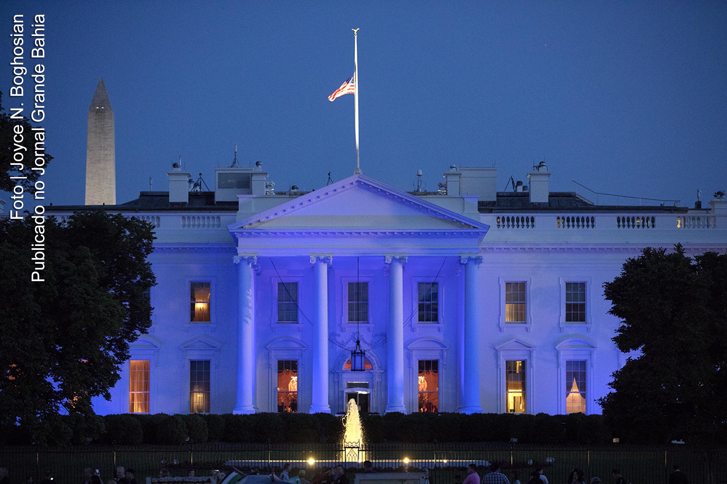 Fachada da Casa Branca (White House), sede do Governo dos Estados Unidos da América (EUA), em Washington.