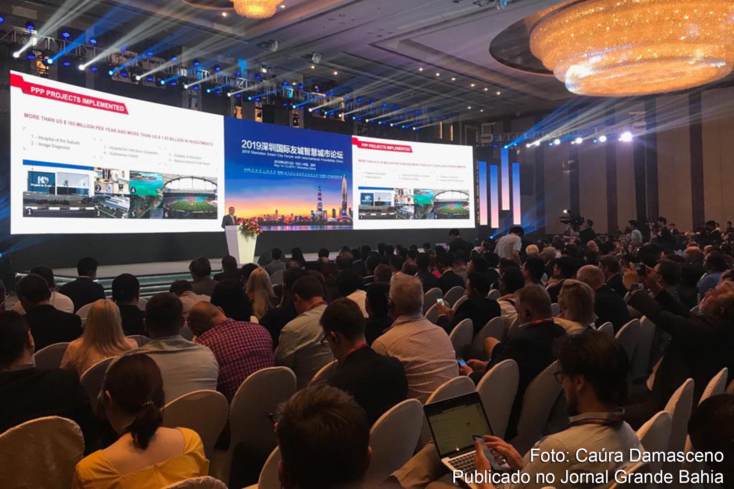 Governador Rui Costa palestra no Fórum de Cidades Inteligentes, em Pequim, capital da China, nesta terça-feira (14/05/2019).