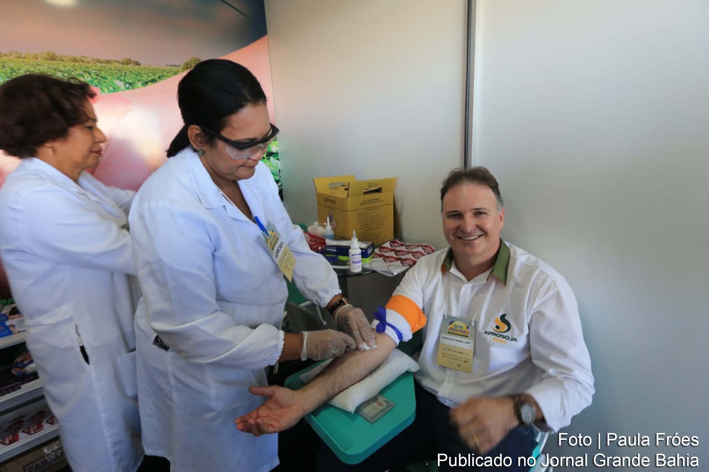 HEMOBA realiza coleta de sangue e doadores de medula óssea durante Bahia Farm Show, Luís Eduardo Magalhães.