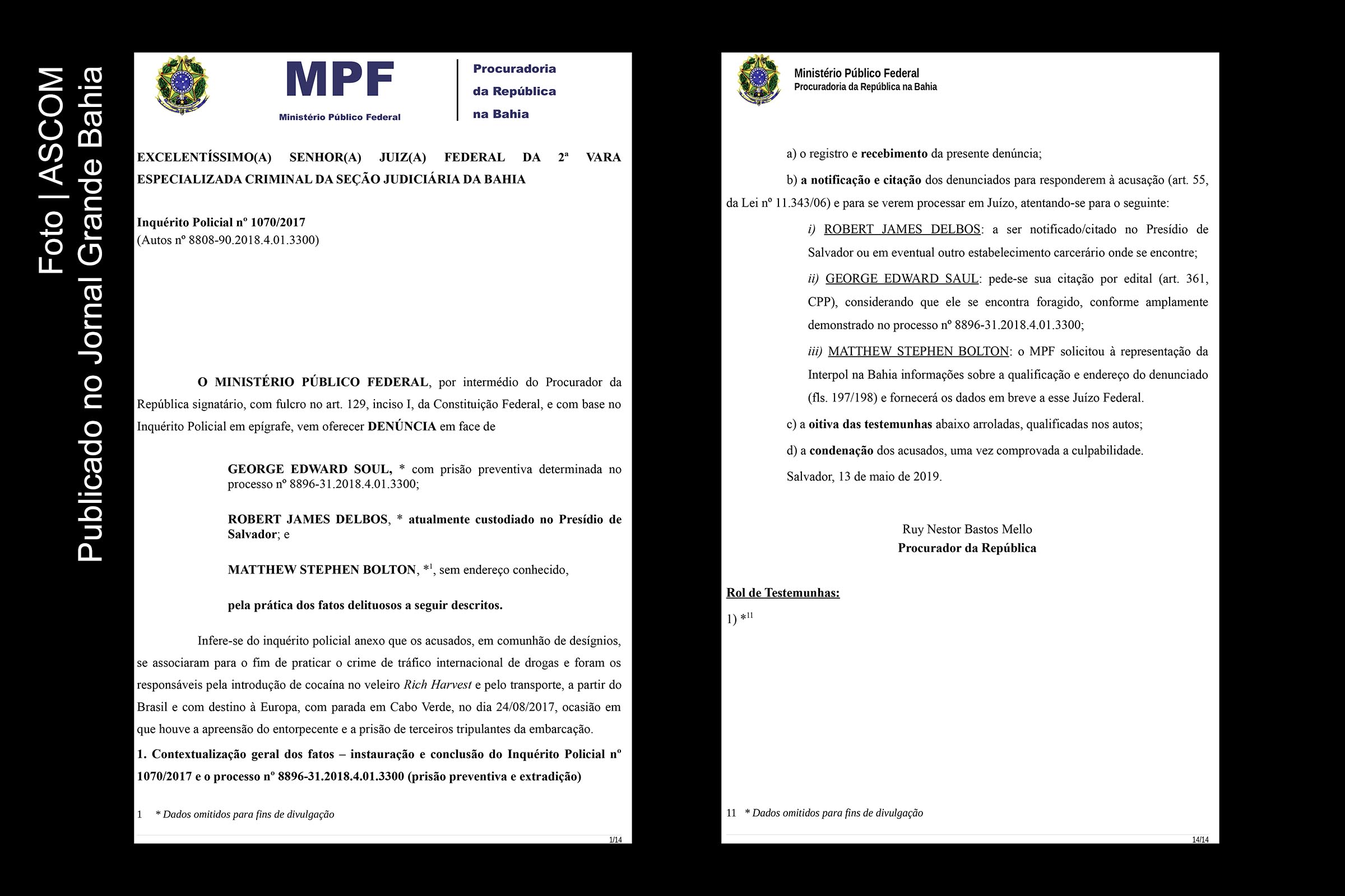 Caso Veleiro Rich Harvest: MPF denuncia três britânicos por tráfico de drogas em embarcação que saiu de Salvador e foi interceptado em Cabo Verde