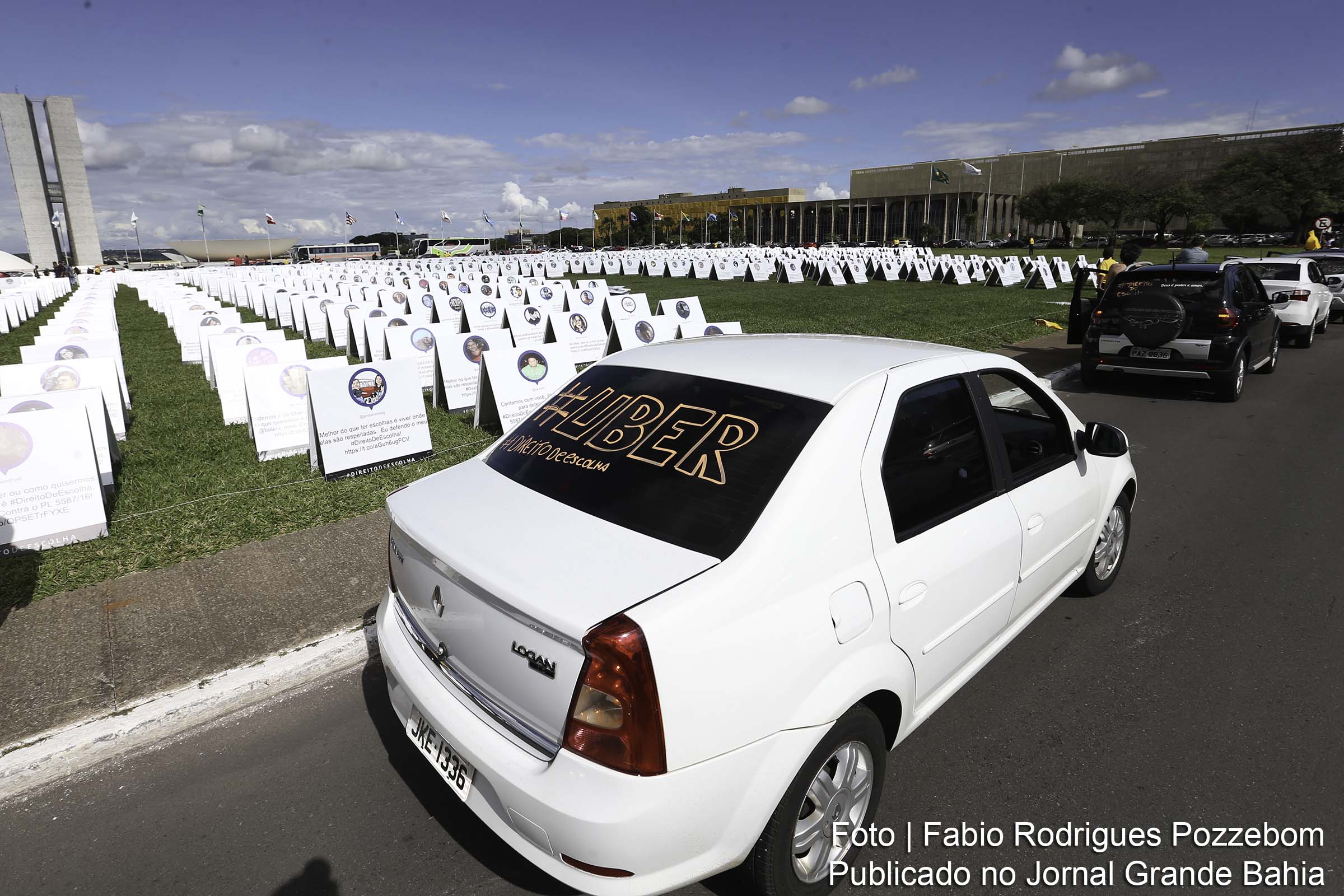 Manifestação de motoristas de aplicativos tipo UBER, realizada em Brasília.