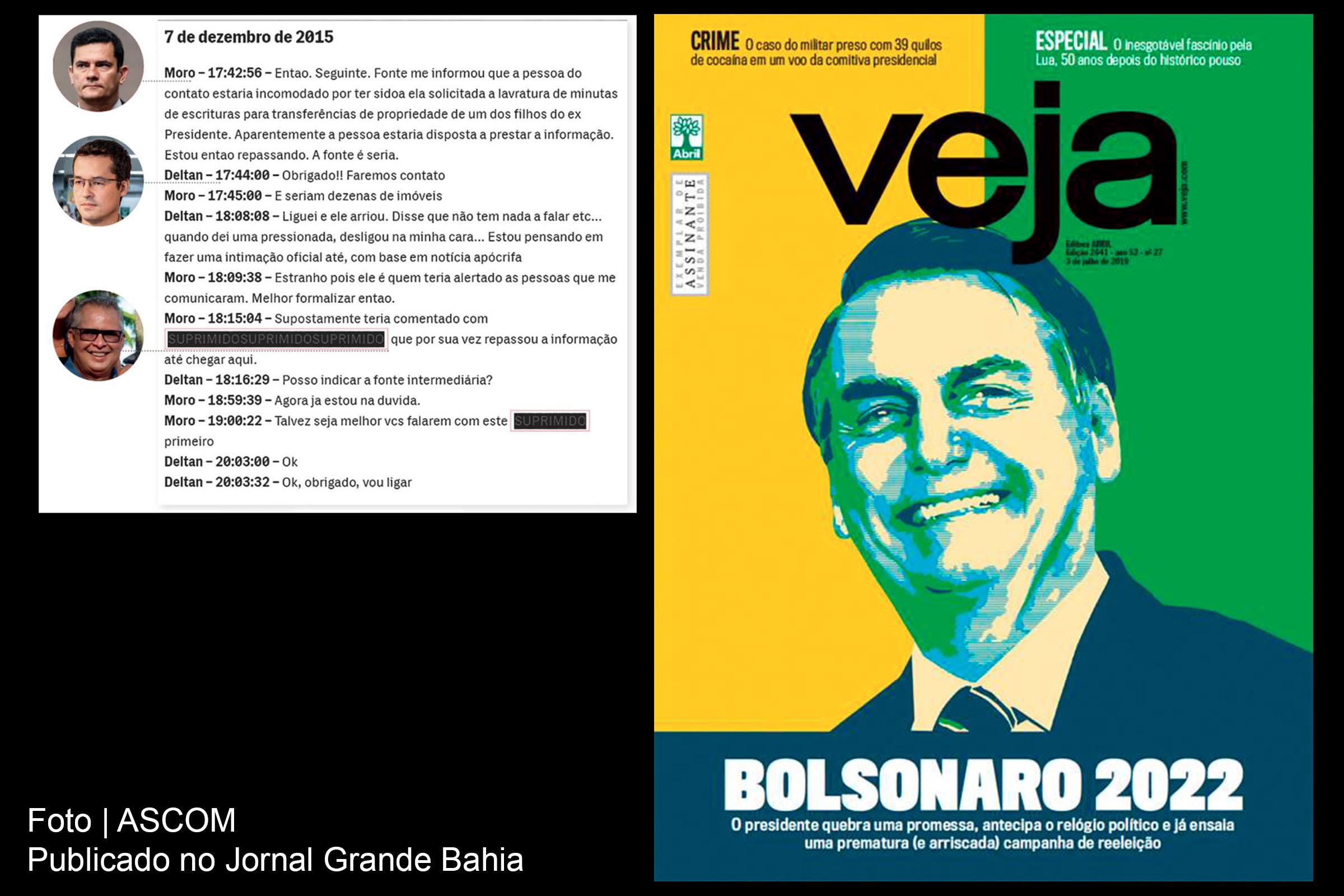 Veiculada nesta sexta-feira (28/06/2019), a edição nº 2641 da Revista Veja apresenta reportagem com título ‘As ‘testemunhas’ que puseram em xeque a imparcialidade de Sergio Moro’.