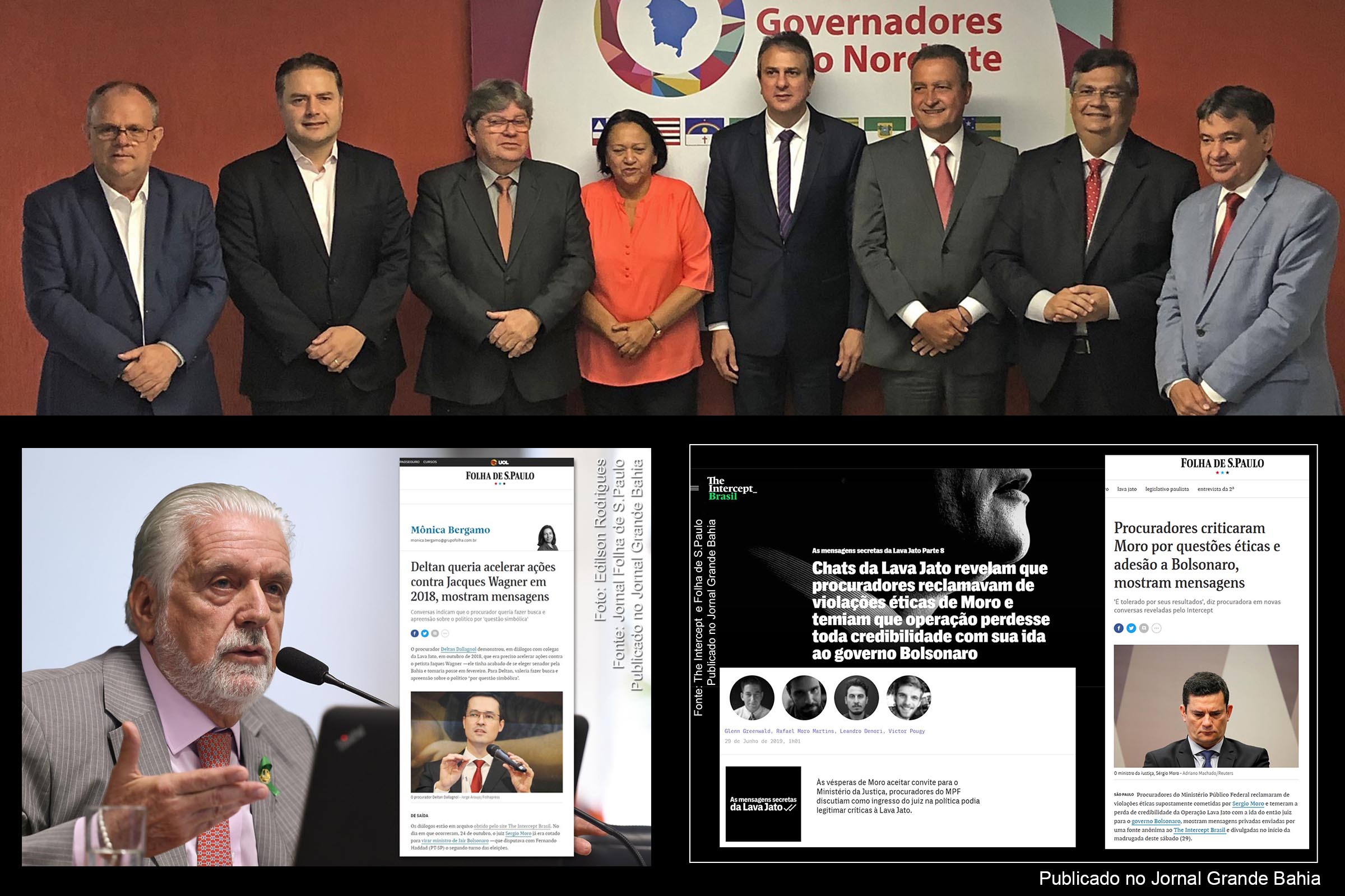 Governadores do Nordeste cobram investigação com a finalidade de apurar possível conluio estabelecido com a cooperação entre o, à época, juiz Sérgio Moro, atual ministro da Justiça e Segurança Pública do Governo Bolsonaro e procuradores da República, membros da força-tarefa do Caso Lava Jato, neste domingo (30/06/2019).