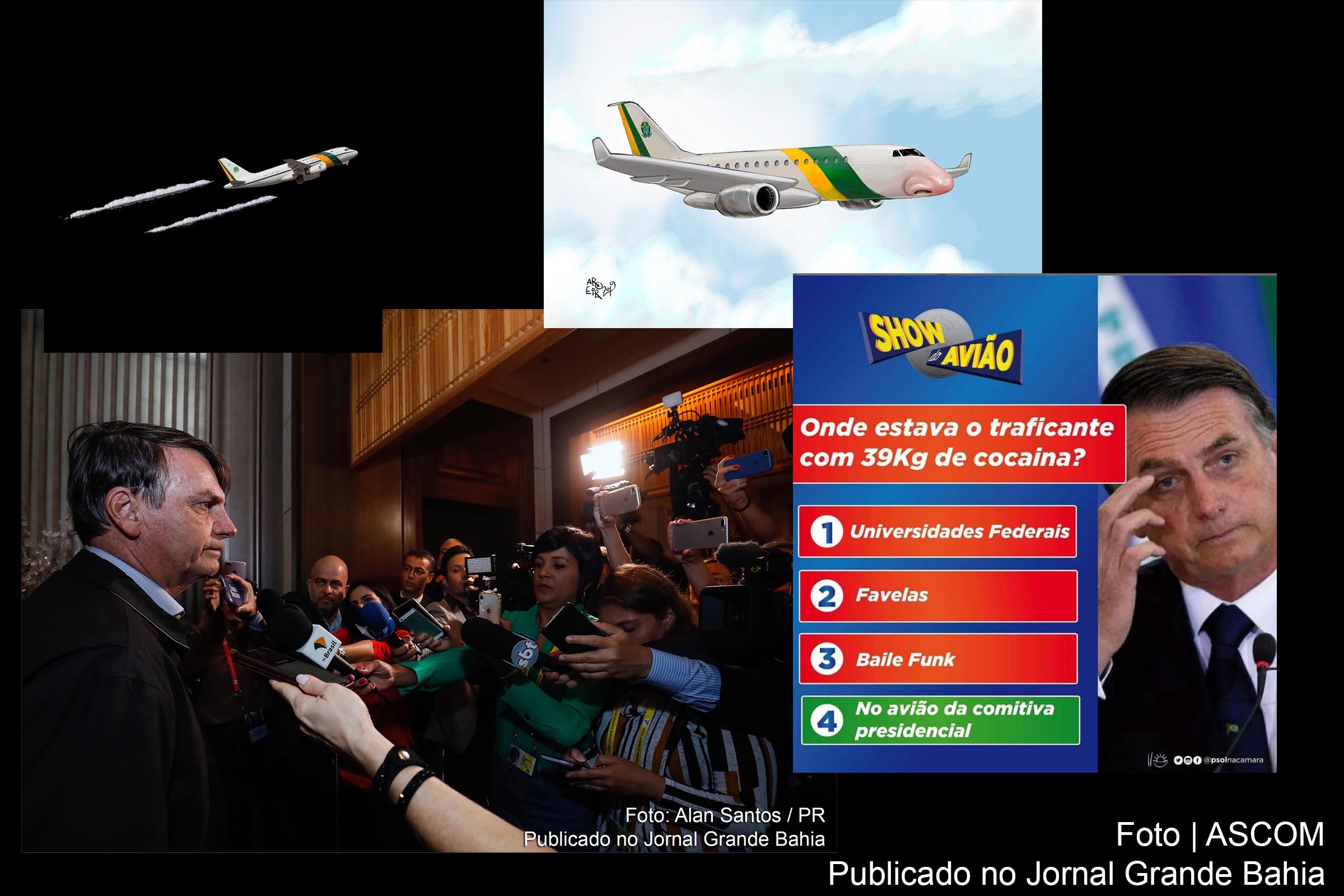 Jair Bolsonaro, o presidente boquirroto e os memes na internet sobre cocaína em avião militar da comitiva. Governante se irrita com jornalistas e se cala sobre os 39 quilos de drogas apreendidos em aeronave.