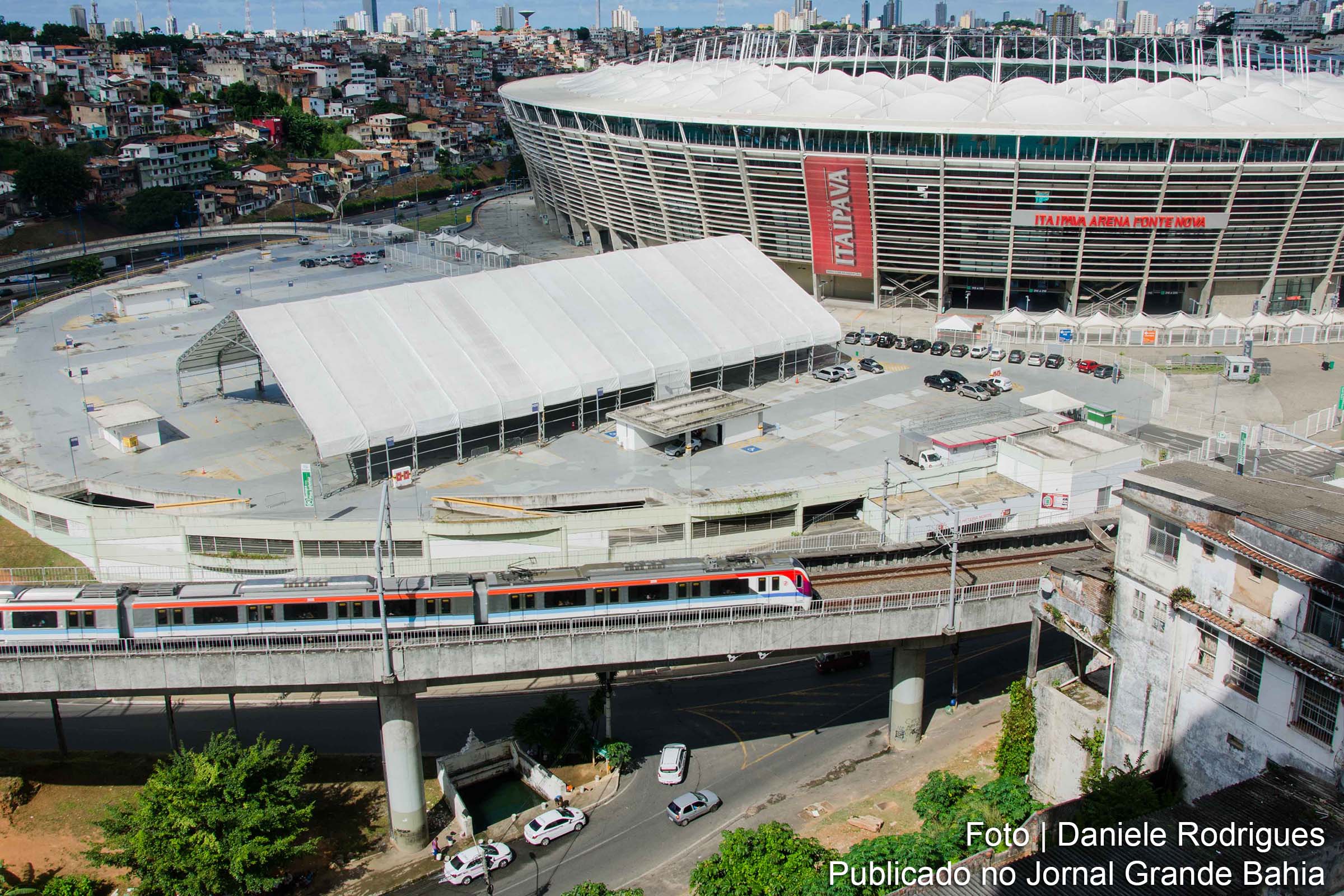 Vista da Itaipava Arena Fonte Nova. Estádio é sediado em Salvador.