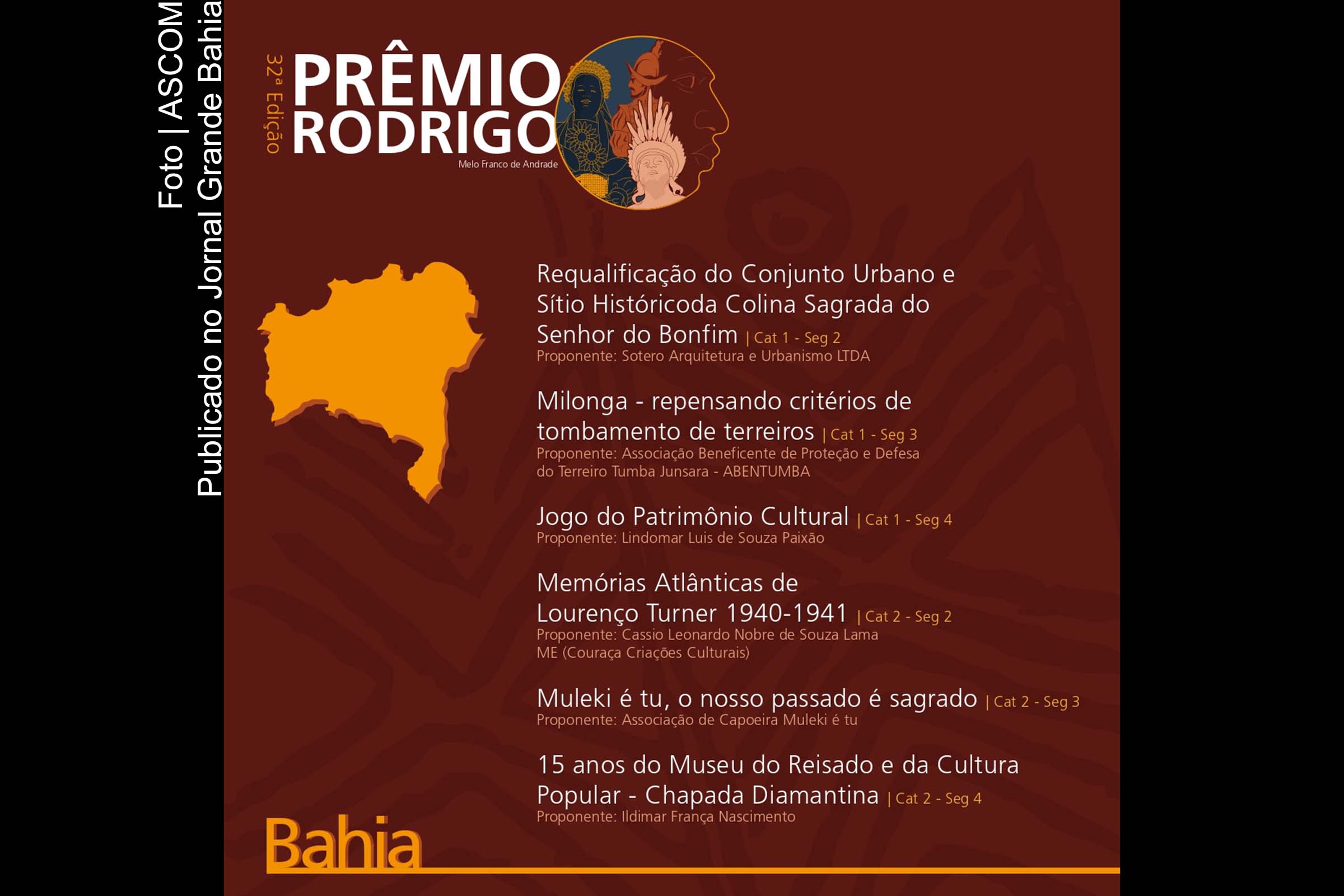 Cartaz anuncia edição 2019 do Prêmio Rodrigo.