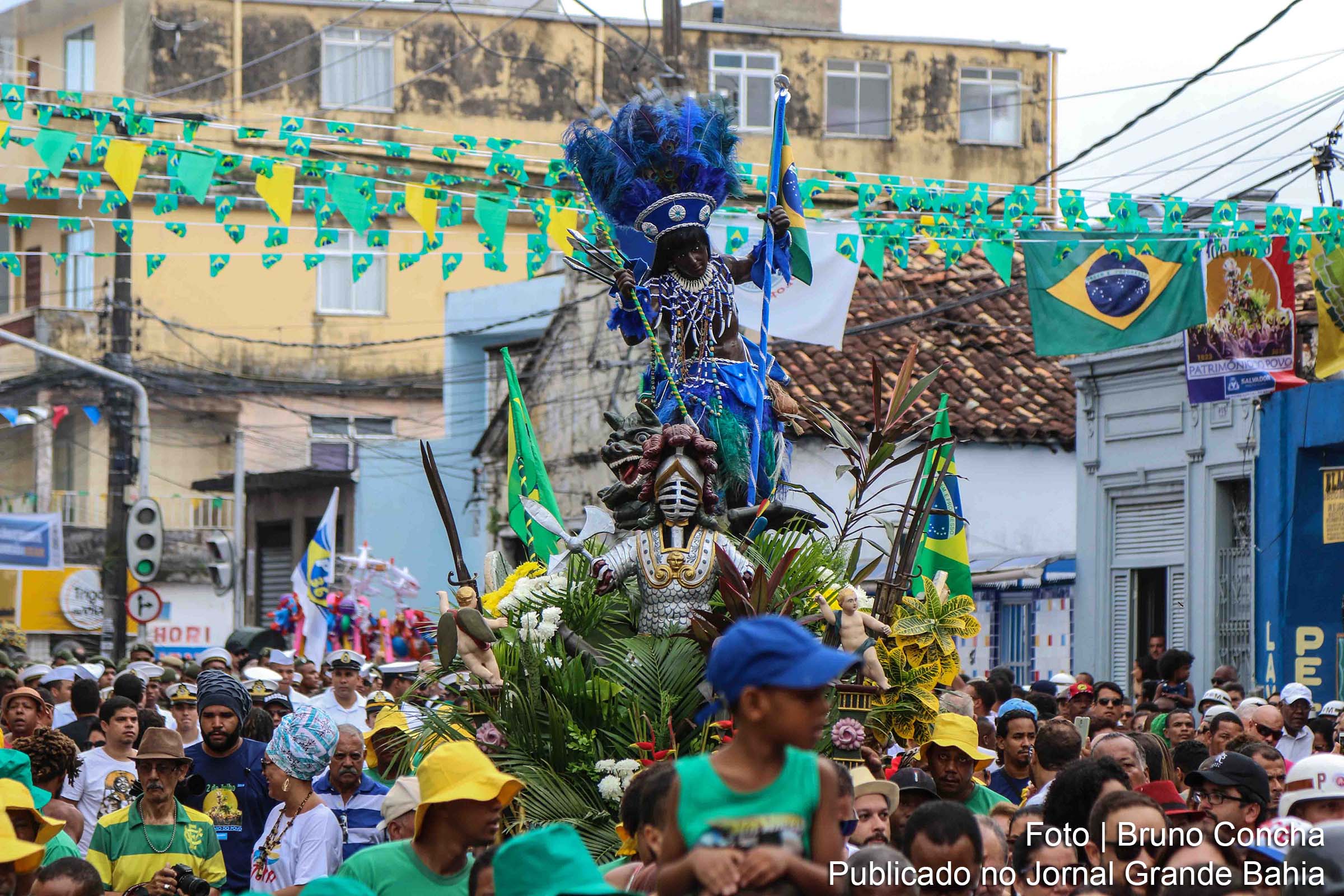 Comemorações pela Independência da Bahia no Pelourinho, em Salvador.