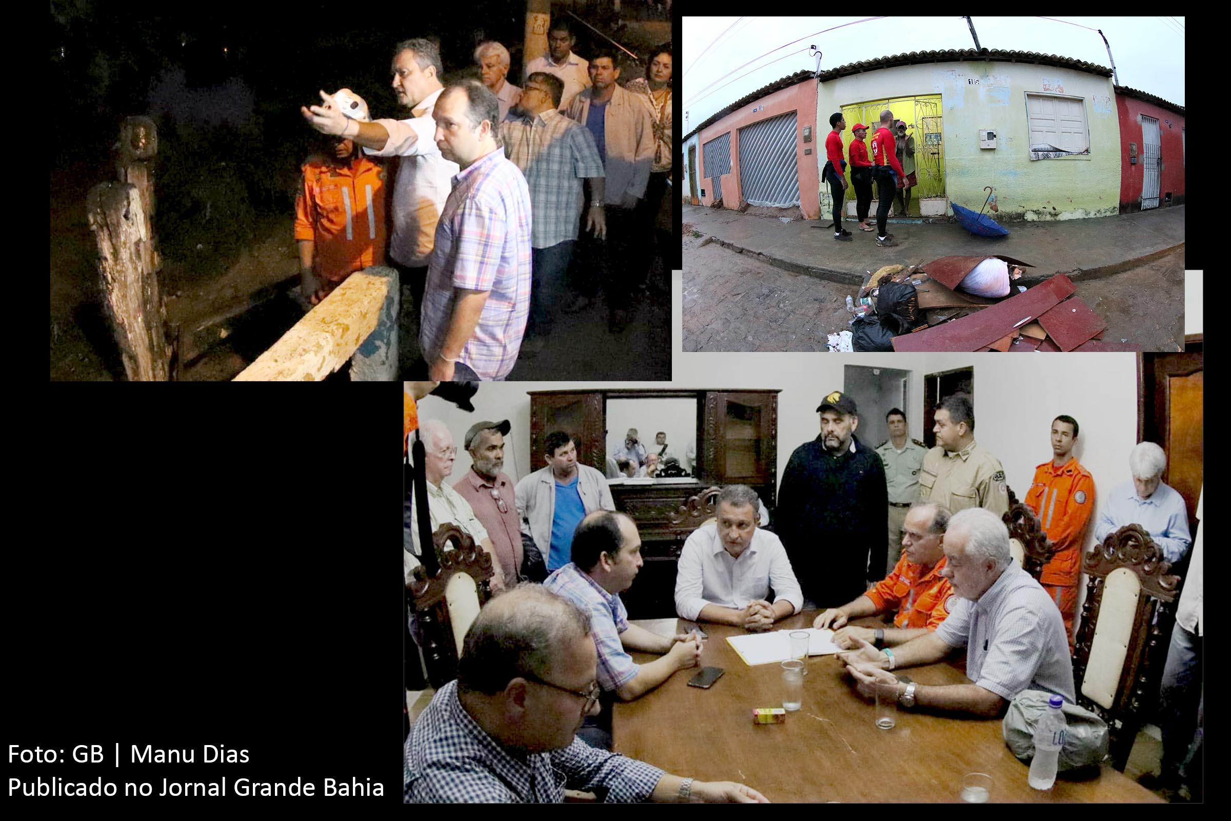 Governador Rui Costa acompanha equipes que prestam atendimento aos moradores de Coronel João Sá; Transbordamento da represa do Quati deixou desabrigados