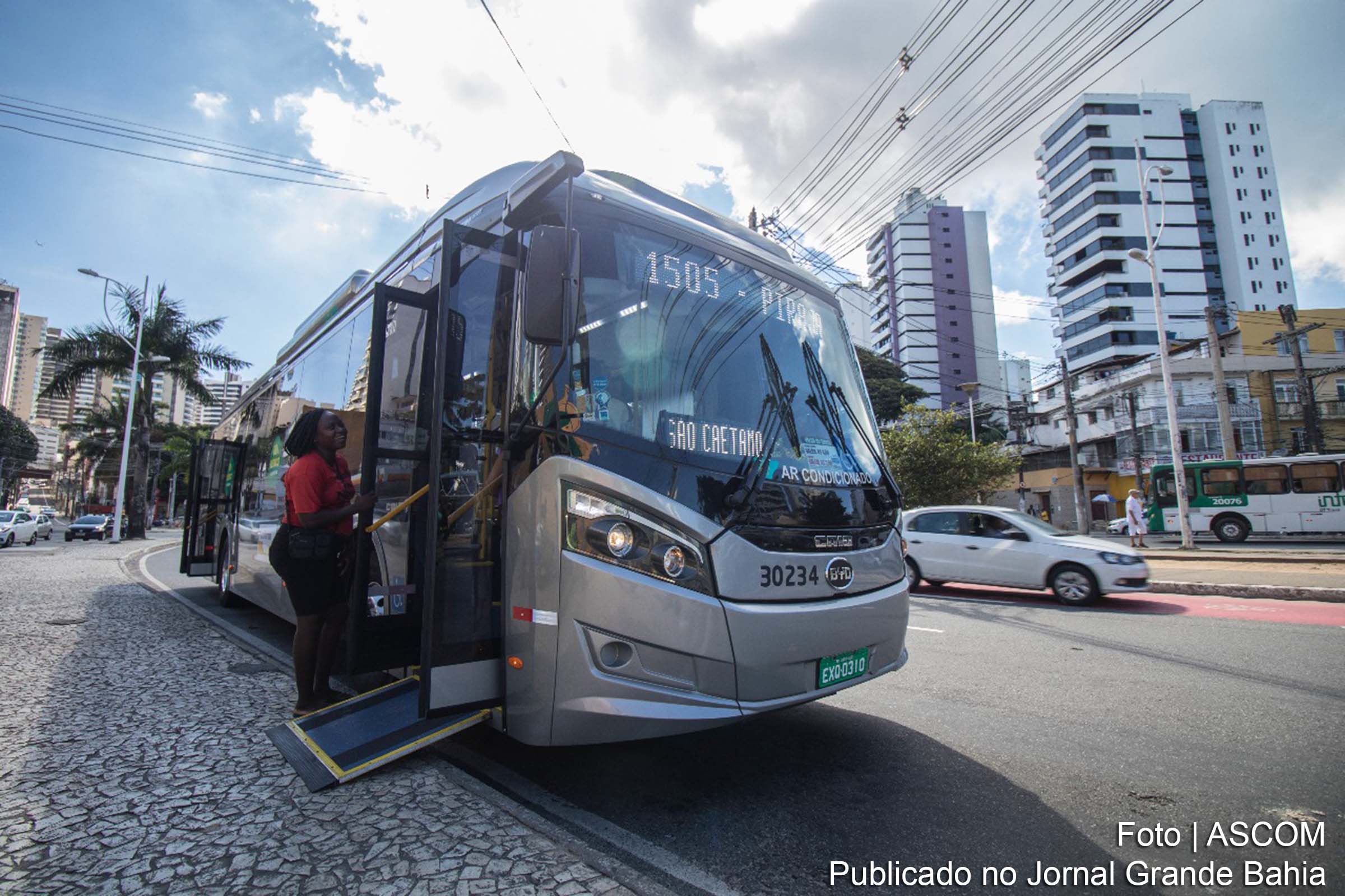 Ônibus elétrico da empresa chinesa BYD.