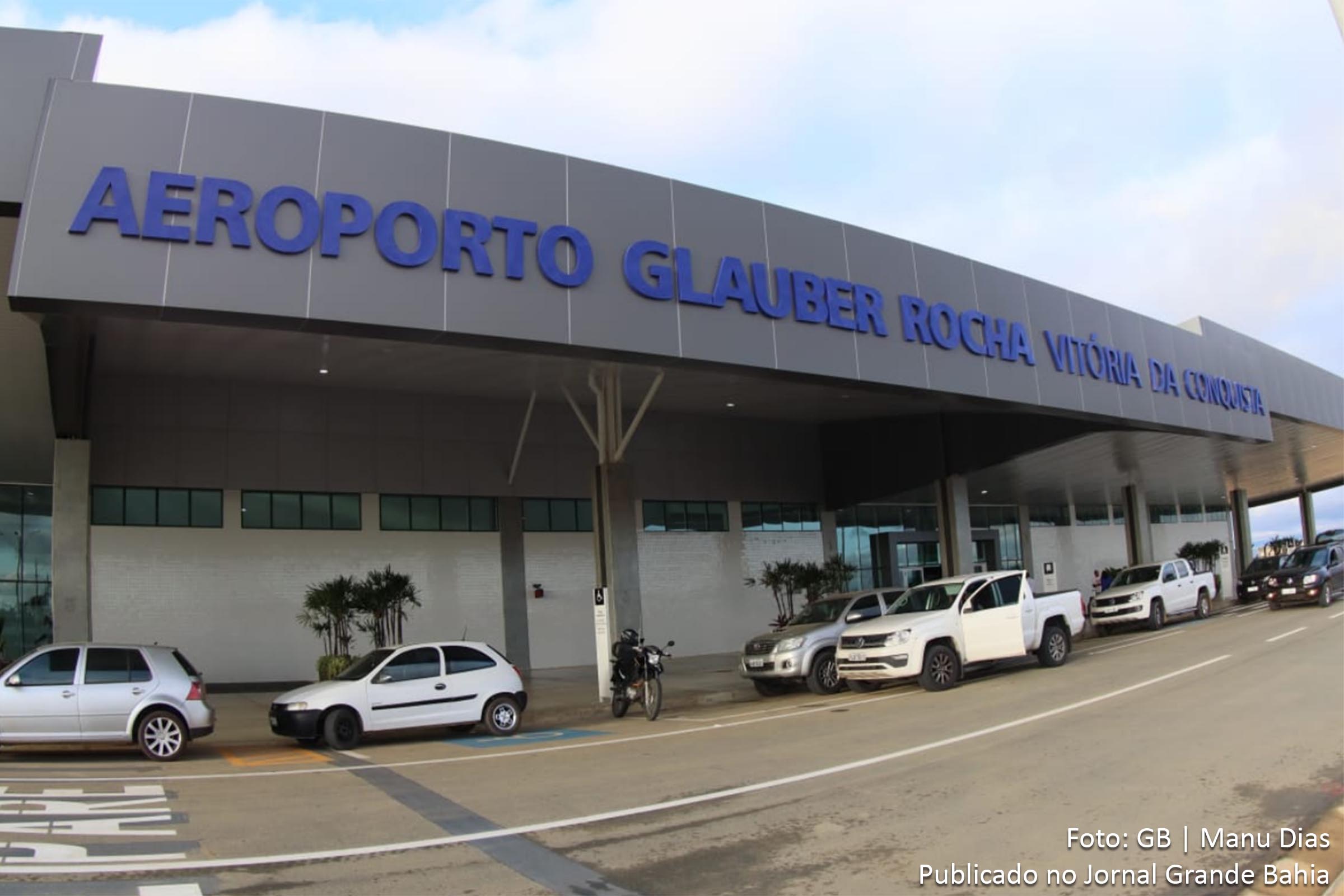 Vista da fachada do Aeroporto de Vitória da Conquista (Aeroporto Glauber Rocha).