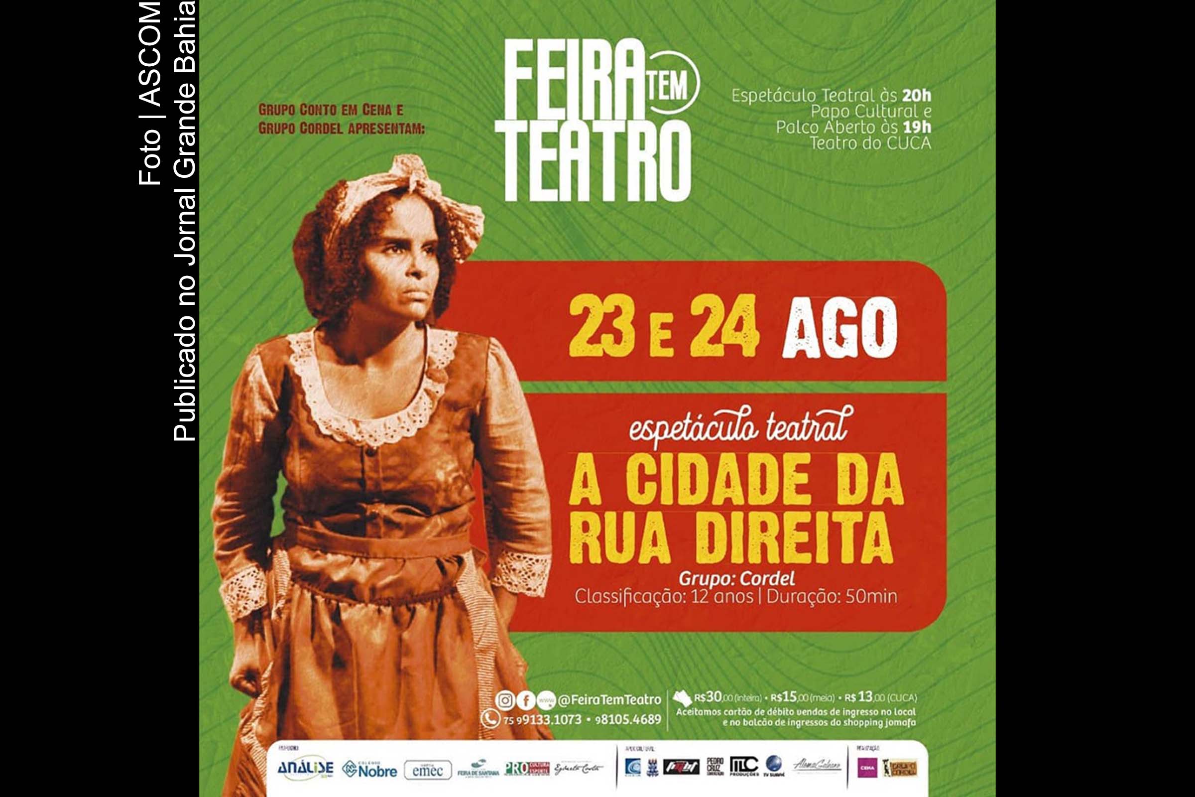 Cartaz anuncia programação do Feira tem Teatro.