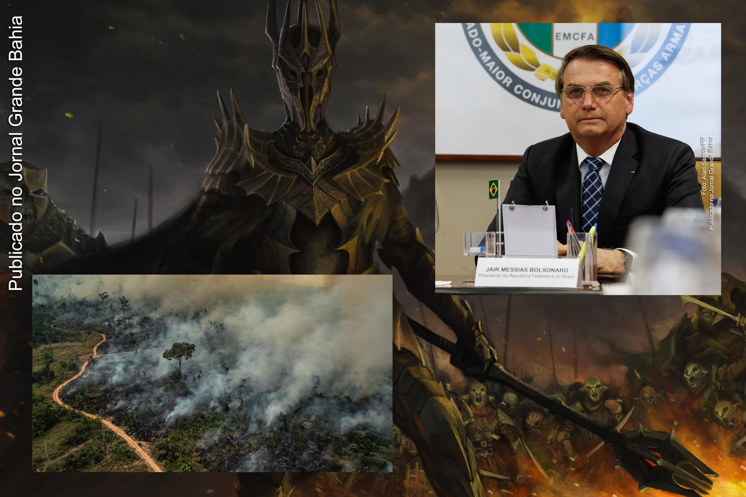 Presidente Jair Bolsonaro decide rejeitar ajuda financeira do G7 para deter destruição do bioma da Floresta Amazônica; Político foi denominado Saruman, personagem maligno do filme Senhor dos Anéis