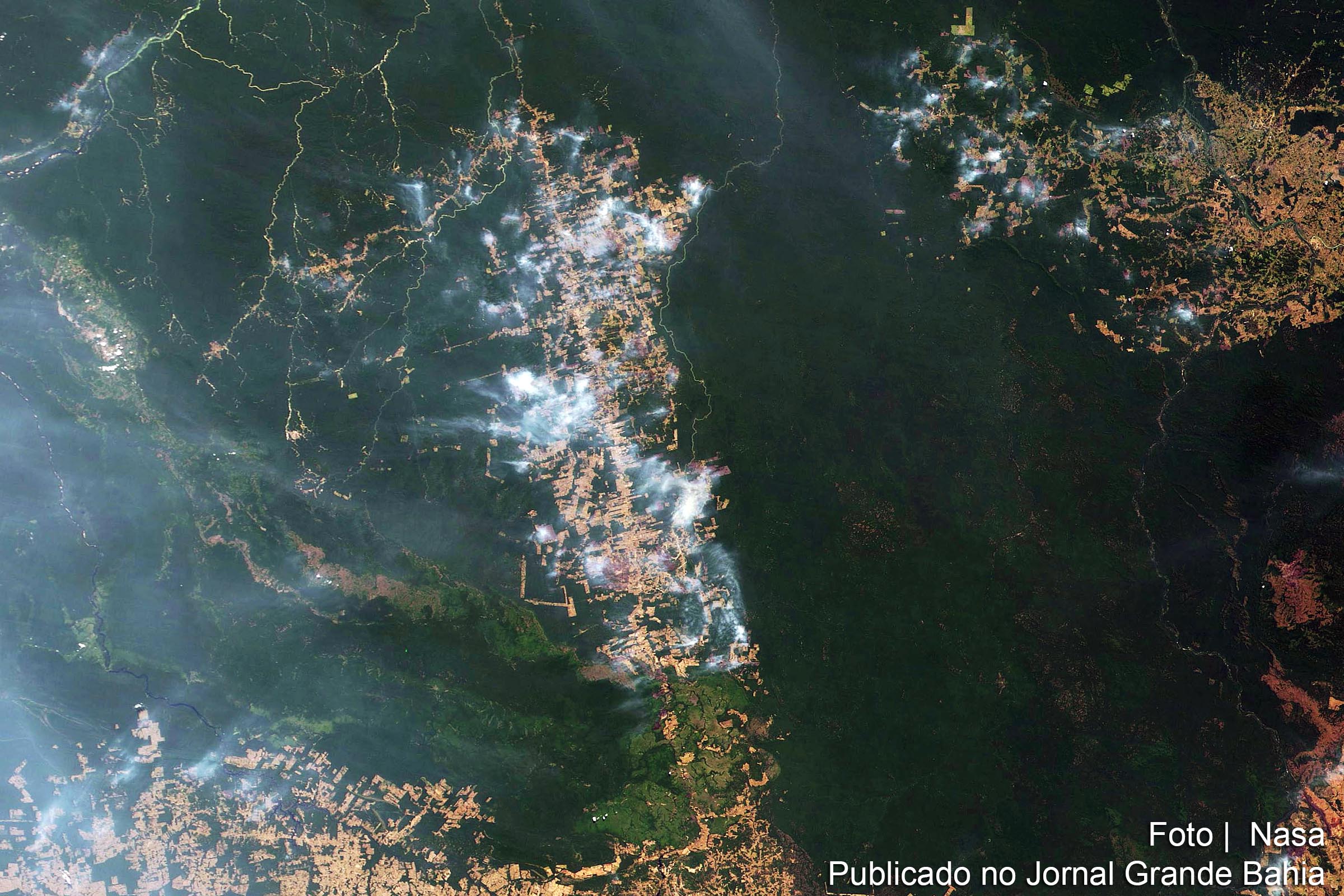 Nasa registra incêndios na Floresta Amazônia em 2019.