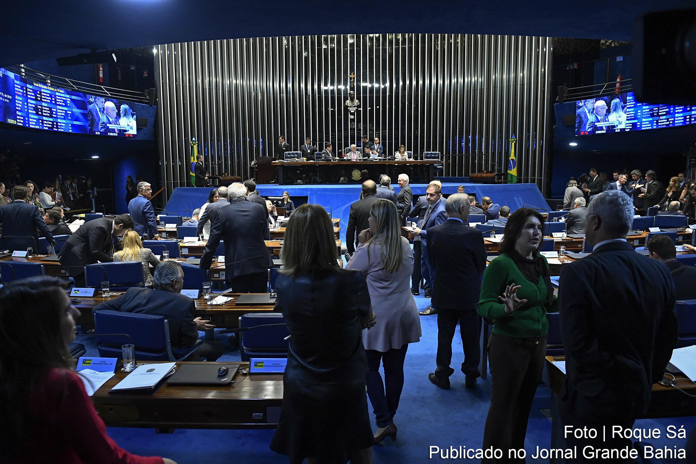 Senadores aprovam MP da Liberdade Econômica, nesta quarta-feira (21/08/2019).