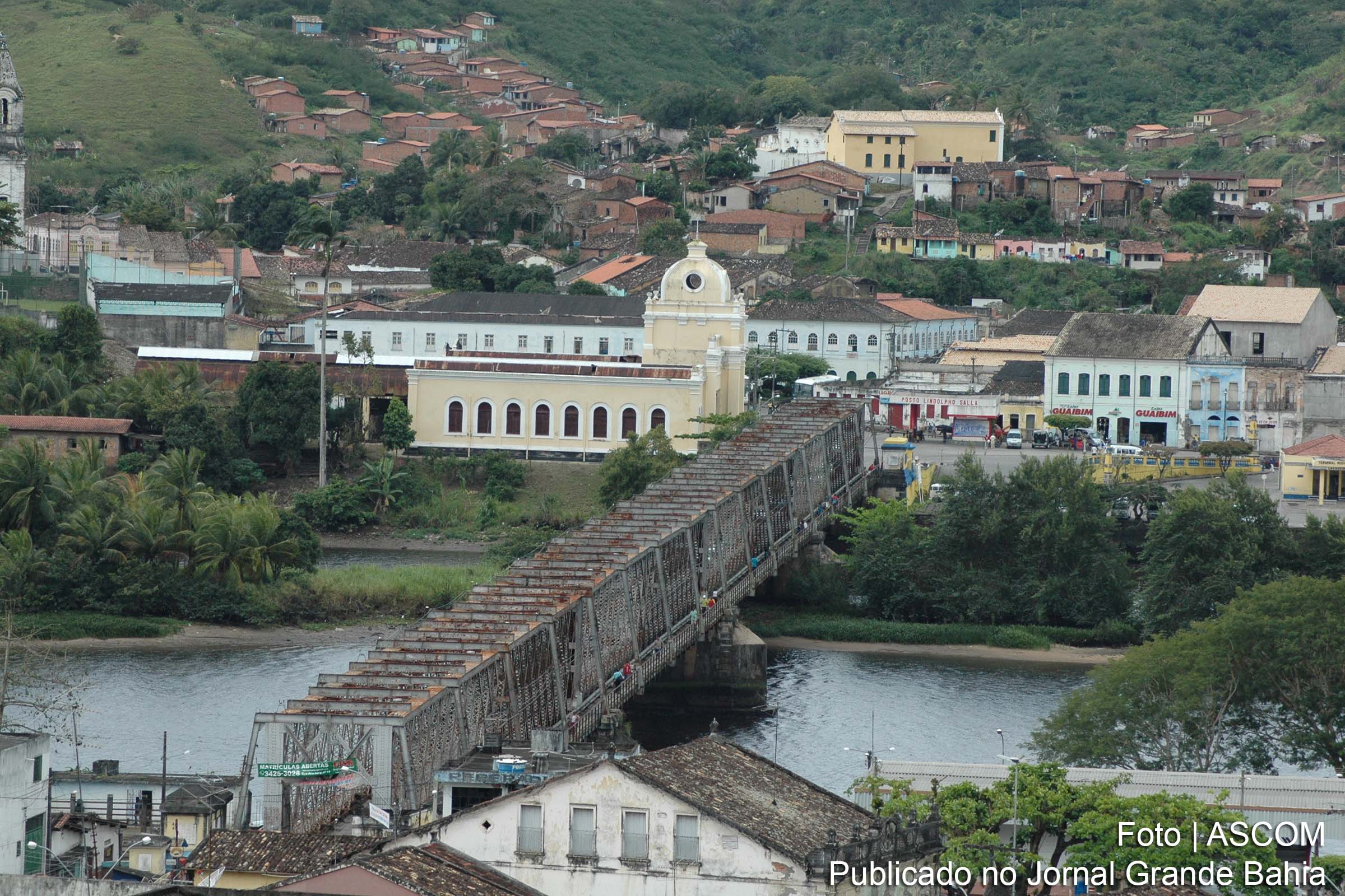 Vista aérea da ponte Dom Pedro II.