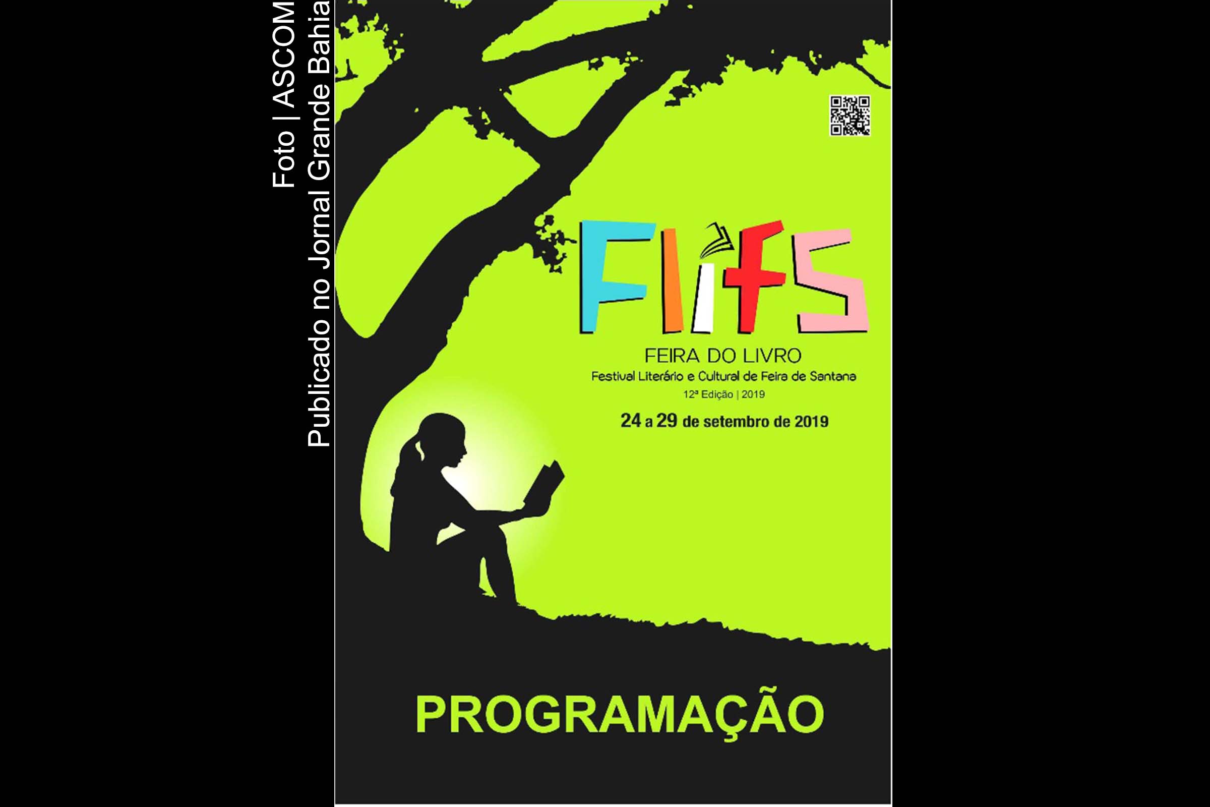 Cartaz anuncia programação do Festival Literário e Cultural de Feira de Santana.