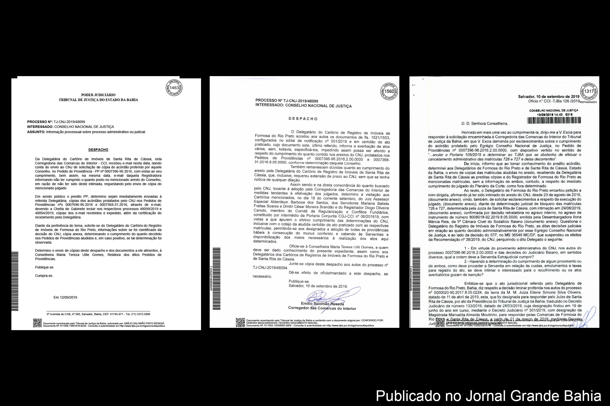 Documentos referentes ao conflito fundiário ocorrido em Formosa do Rio Preto e Santa Rita de Cássia, envolvendo a antiga Fazenda São José.