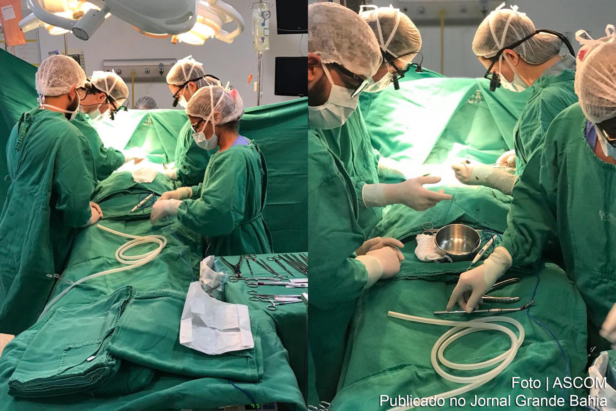 Equipe médica formada por membros do Hospital Dom Pedro de Alcântara e do INCARDIO.