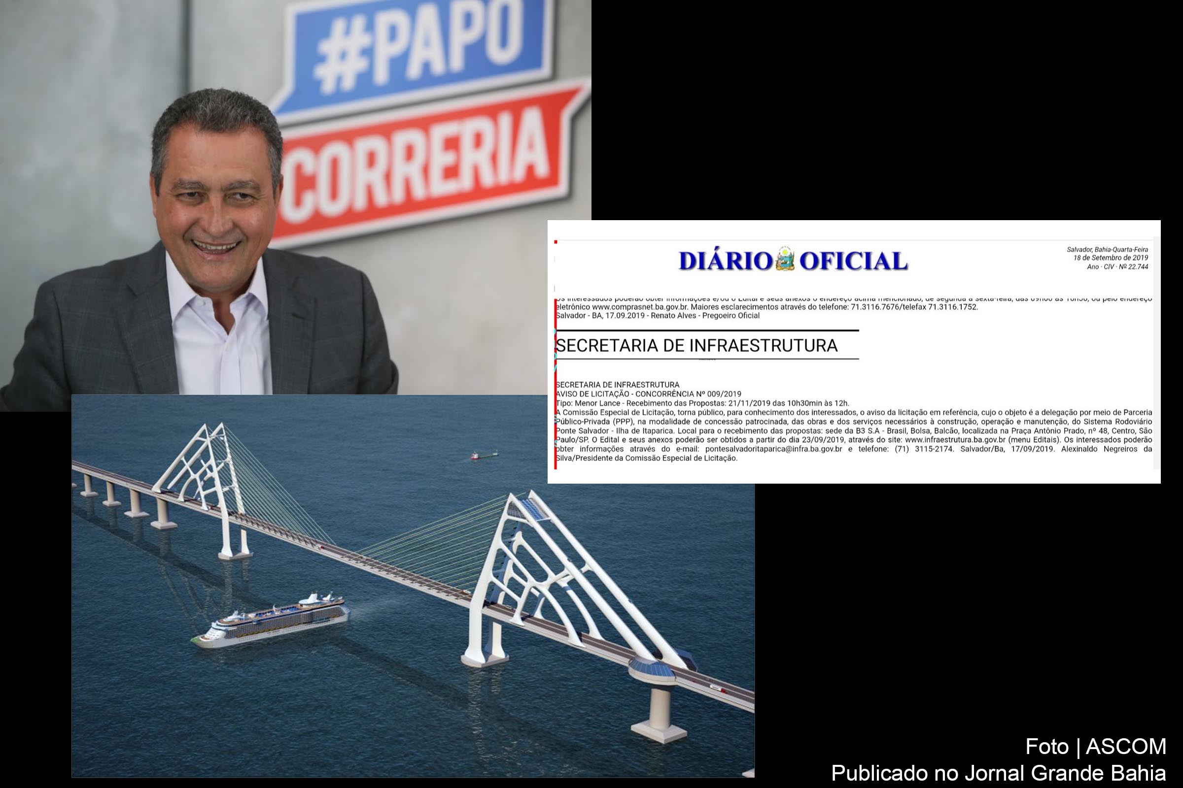 Lançamento da licitação da Ponte Salvador – Itaparica é anunciada pelo governador Rui Costa.