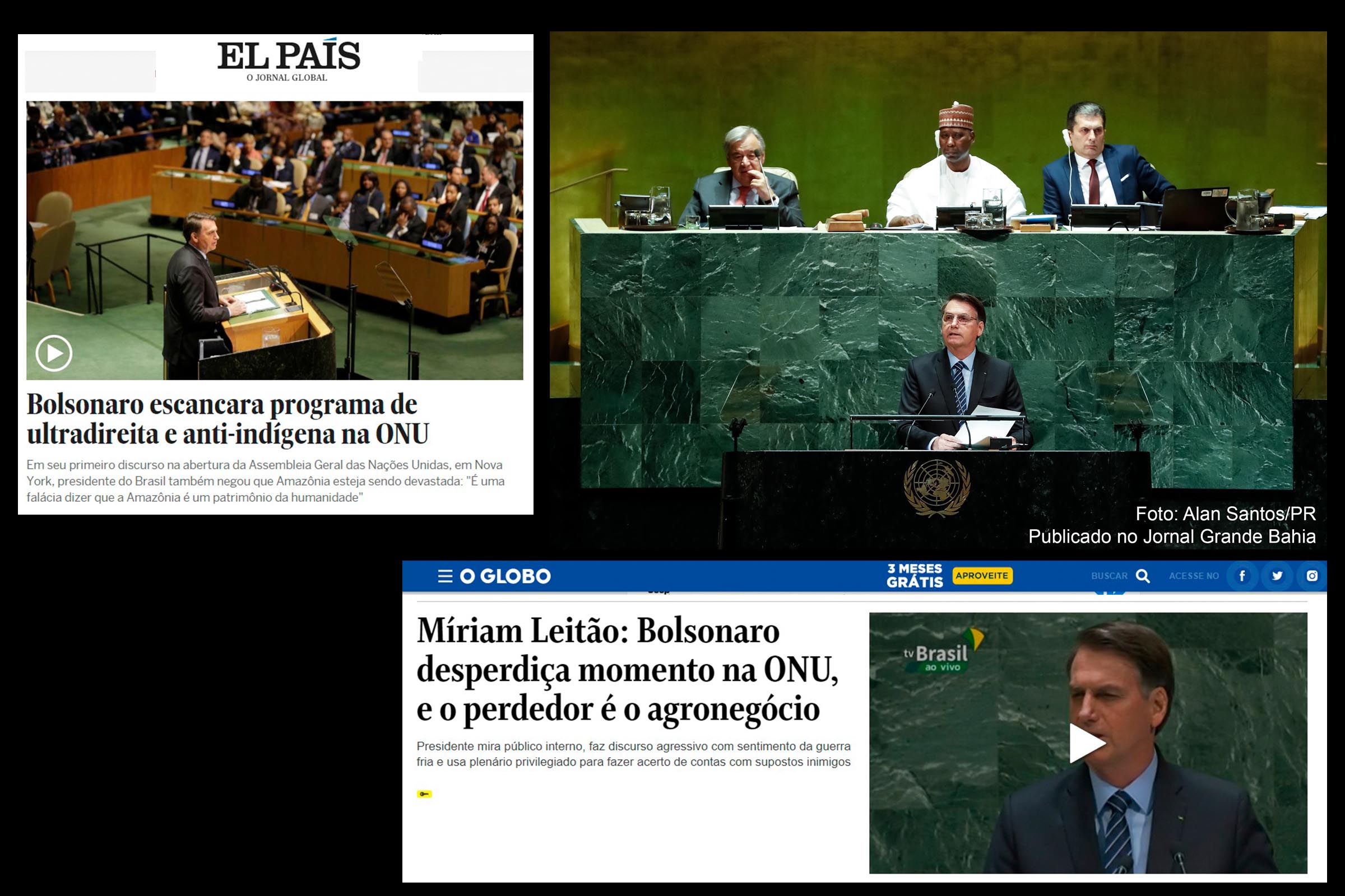 Presidente Jair Bolsonaro discursa durante edição 2019 da Assembleia Geral da ONU.