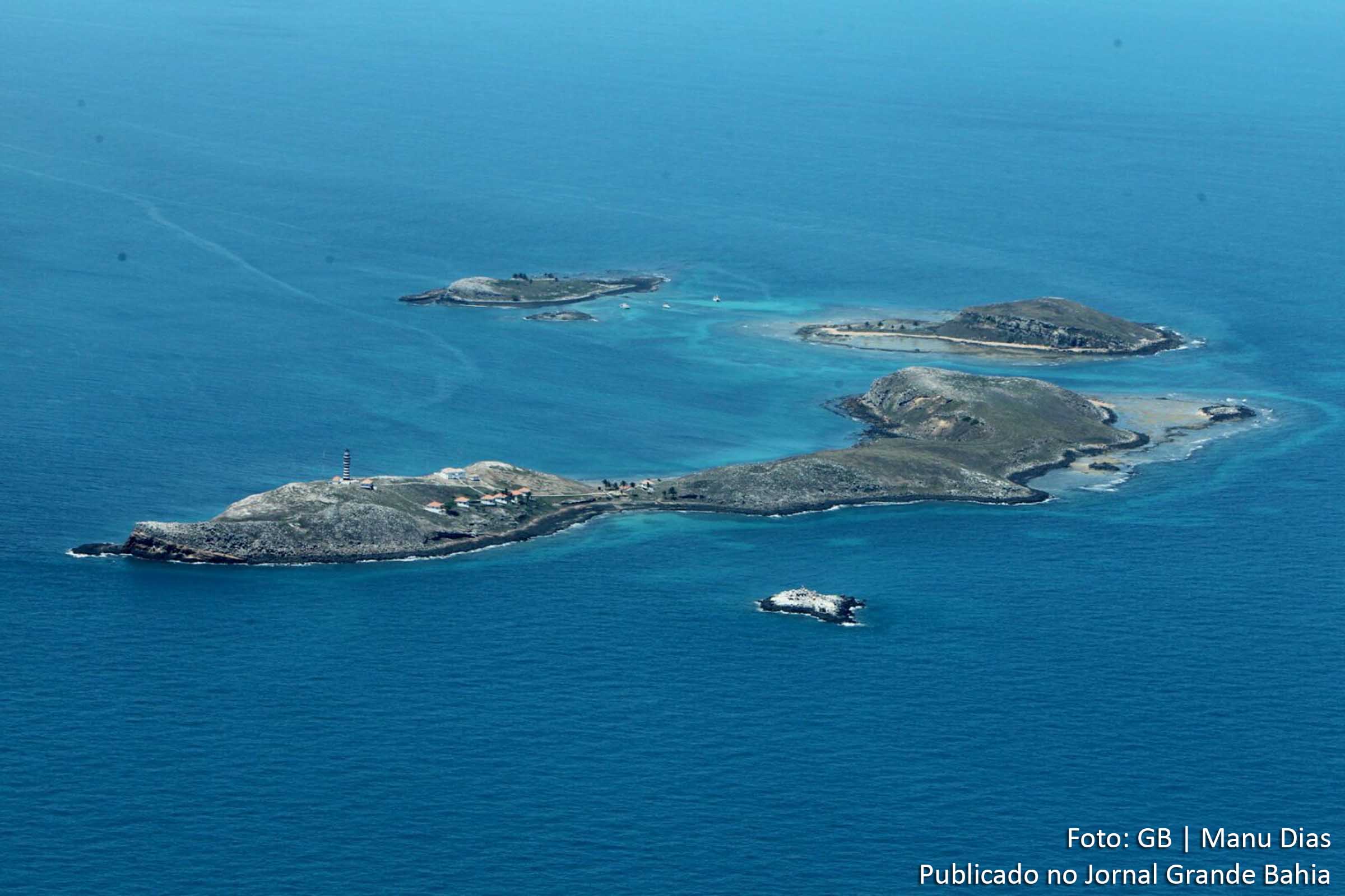 Vista aérea do Arquipélago dos Abrolhos (Parque Nacional de Abrolhos), Sul da Bahia.