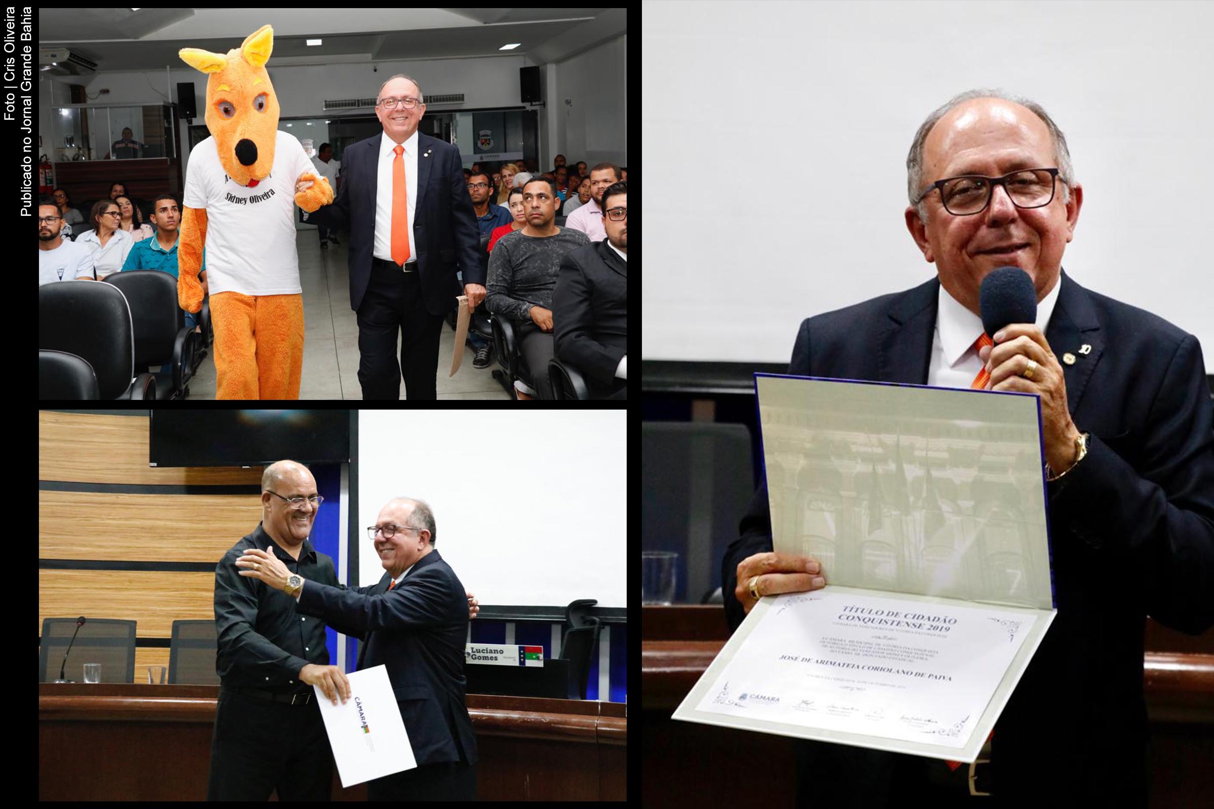 Câmara Municipal de Vitória da Conquista outorga título de Cidadão ao deputado José de Arimateia.