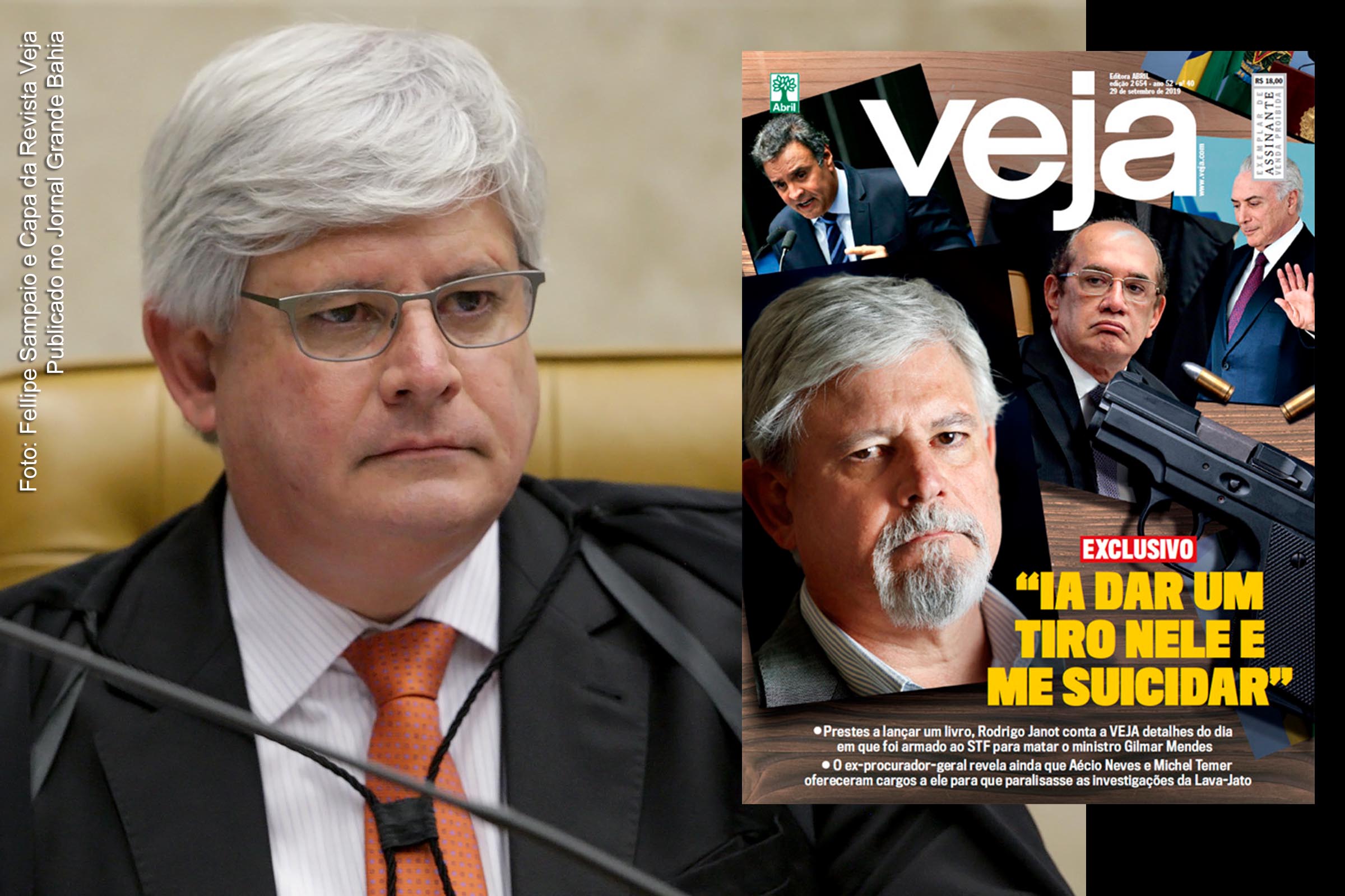 Ex-procurador-geral da República Rodrigo Janot foi alvo de busca e apreensão pela Polícia Federal. “Não ia ser ameaça não. Ia ser assassinato mesmo. Ia matar ele (Gilmar Mendes) e depois me suicidar”, afirmou Rodrigo Janot à Revista Veja.