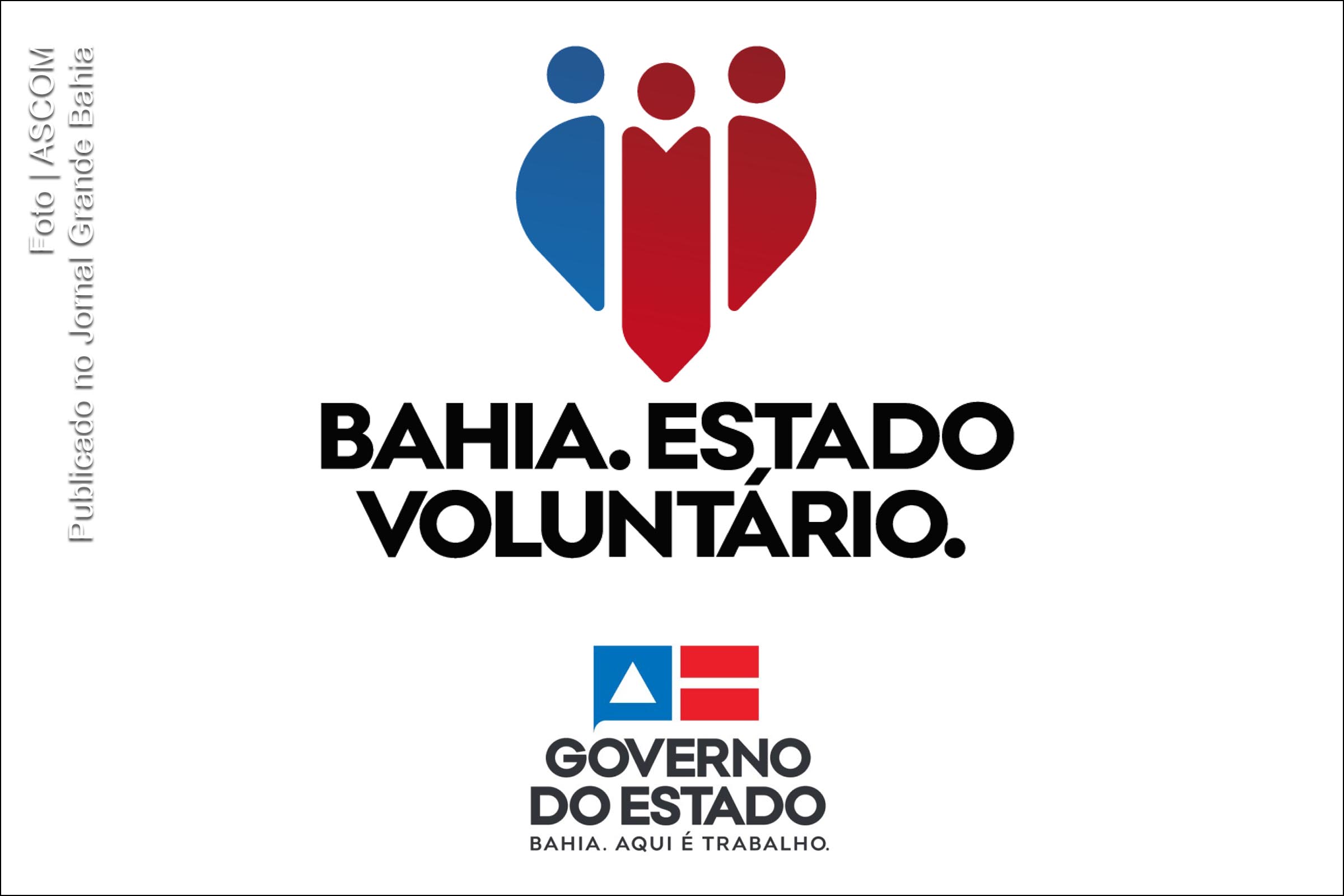 Logomarca do programa 'Bahia. Estado Voluntário'.