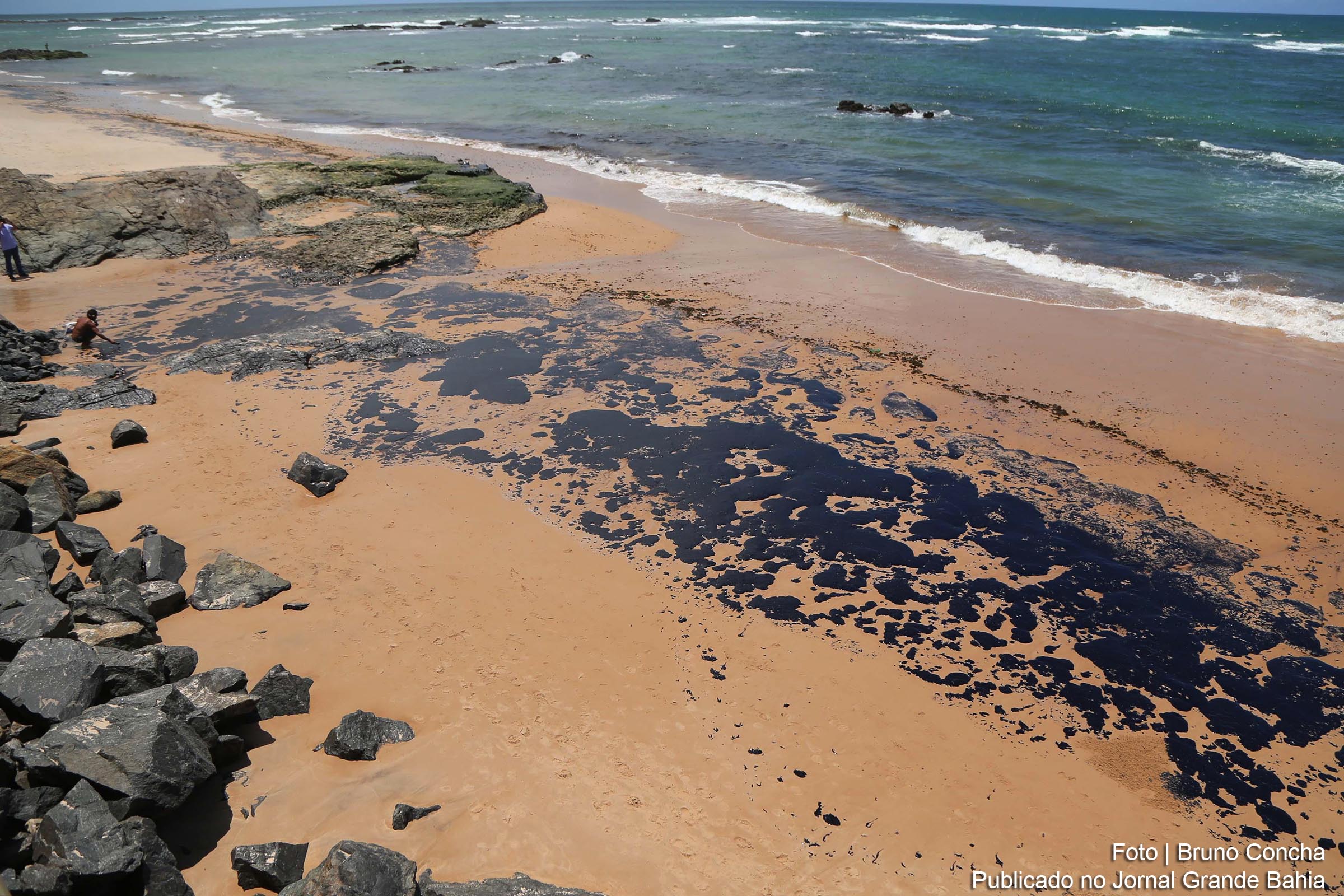 Petróleo oriundo de alto-mar degrada bioma do litoral da Bahia.