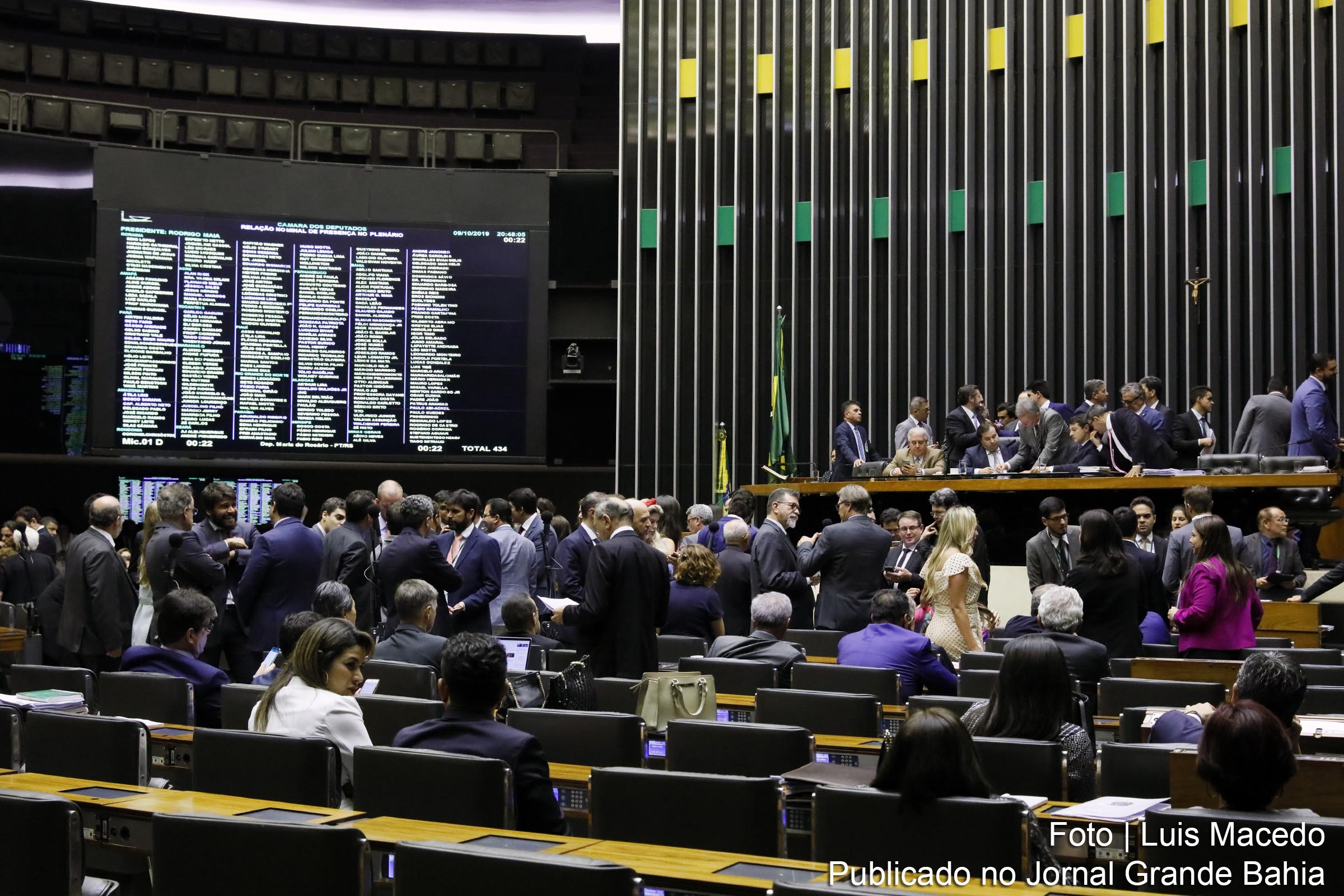 Sessão plenária da Câmara dos Deputados presidida por Rodrigo Maia.