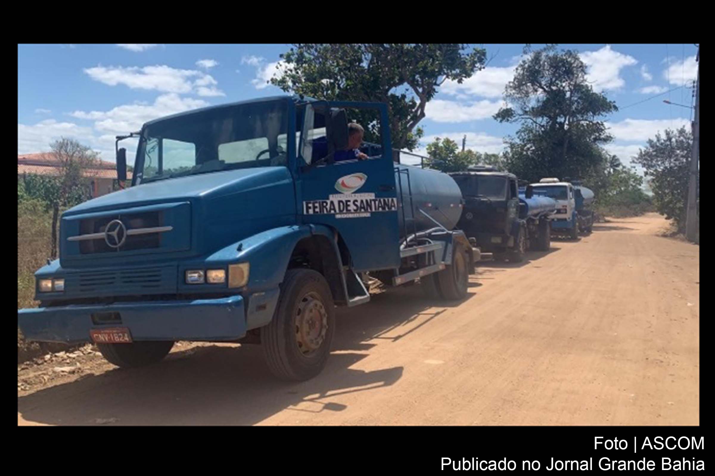 Governo Martins mobiliza frota de caminhões-pipa com a finalidade de garantir abastecimento de água potável na zona rural de Feira de Santana.