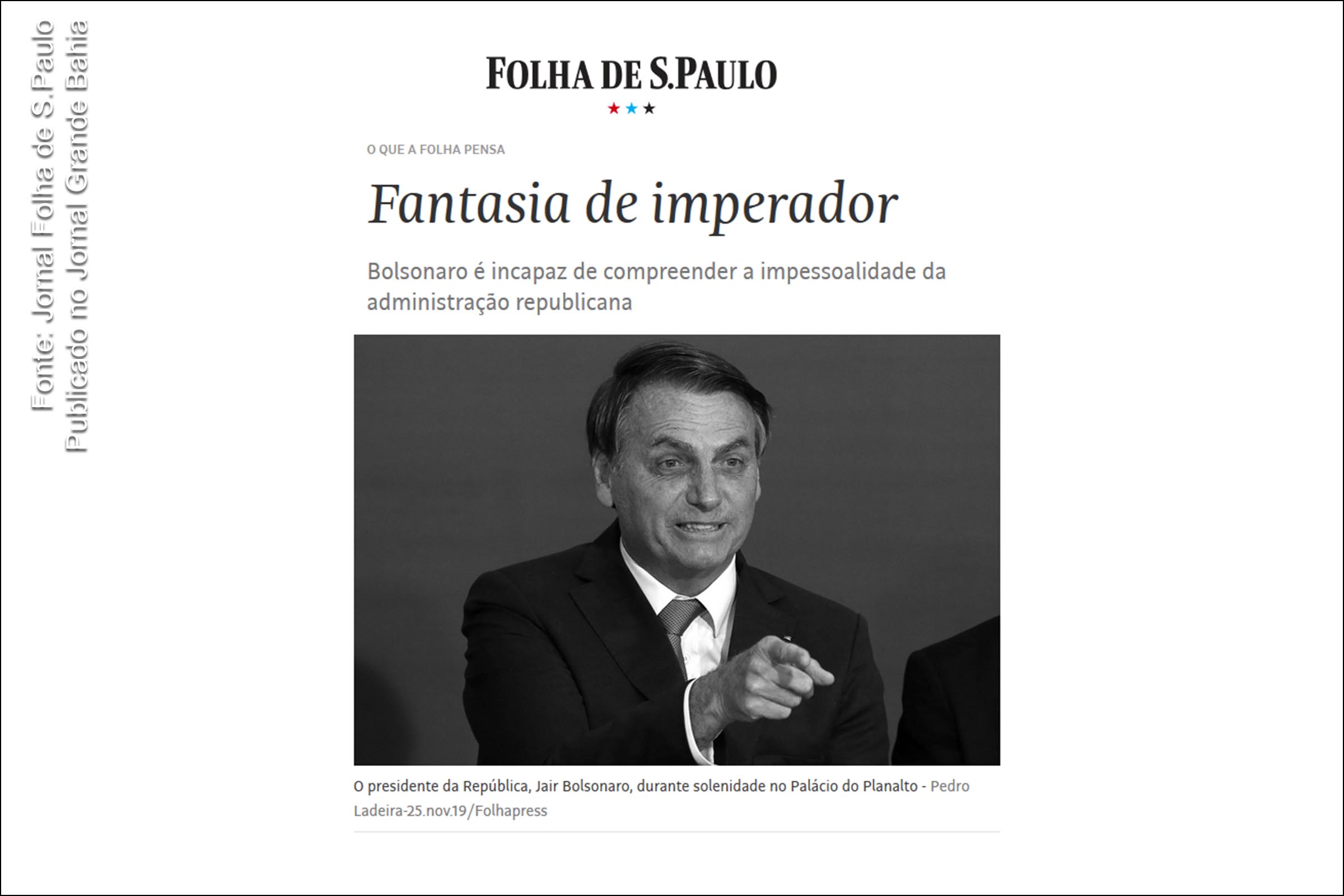 Fantasia de imperador | Editorial do Jornal Folha de S.Paulo