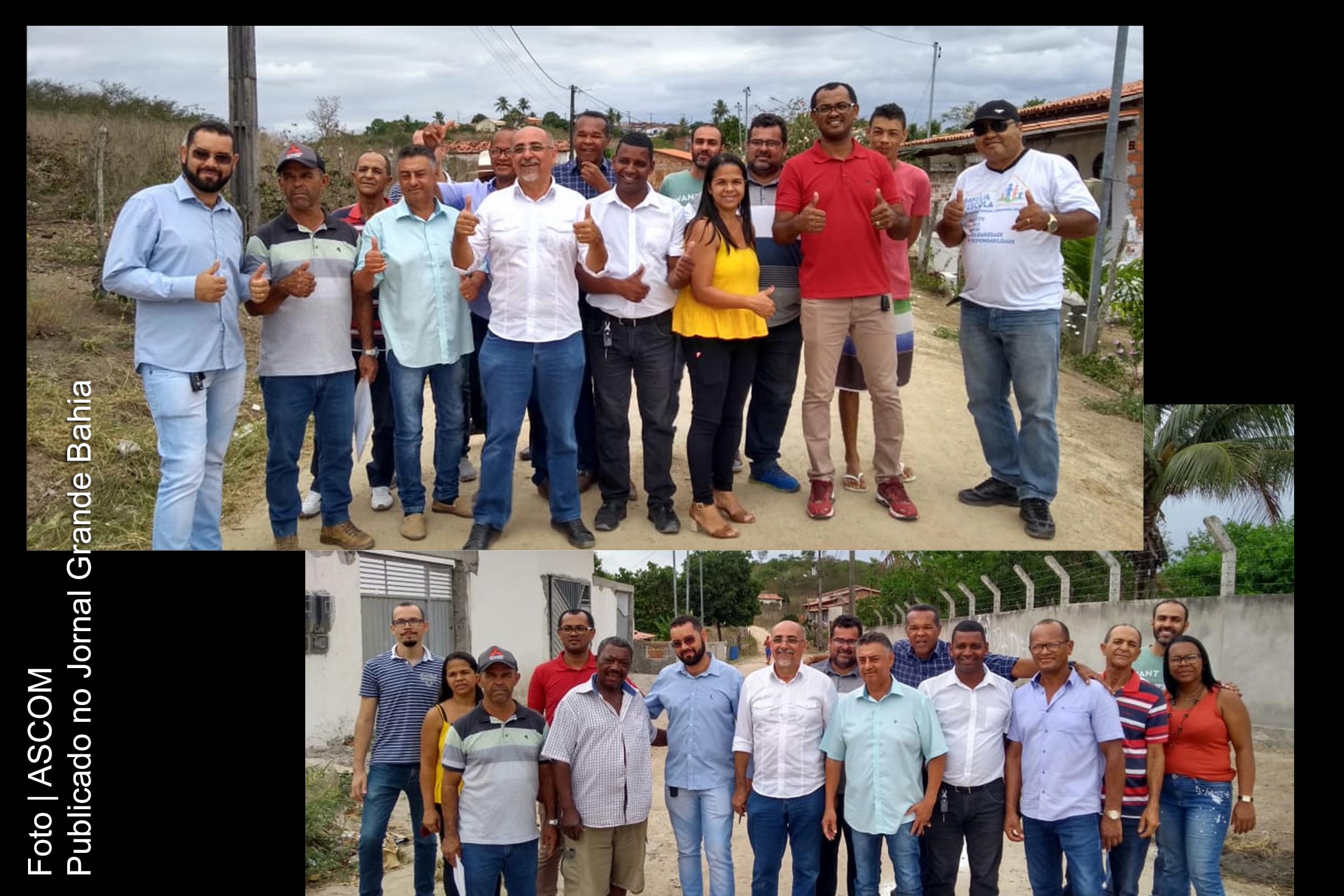 Prefeito Antonio Mário Rodrigues de Sousa (Toinho Santiago) e membros da comunidade de Antonio Cardoso comemoram investimentos em infraestrutura.