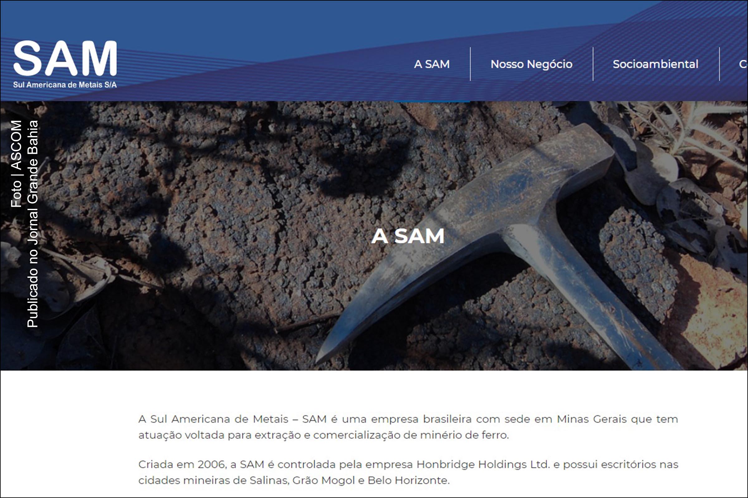 Sul Americana de Metais (SAM) é uma empresa subsidiária da Honbridge Holdings.