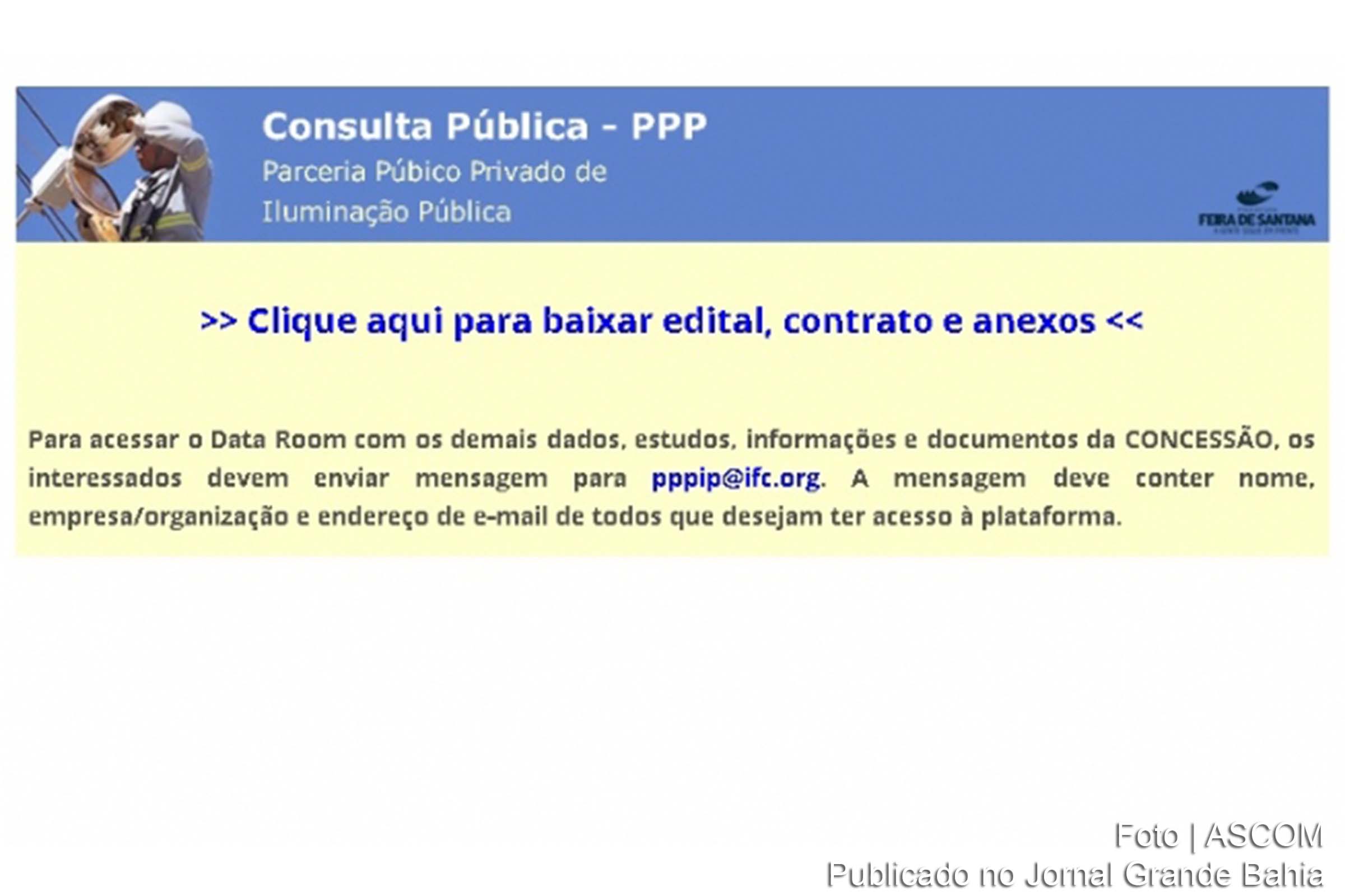 Consulta Pública para PPP da iluminação pública.