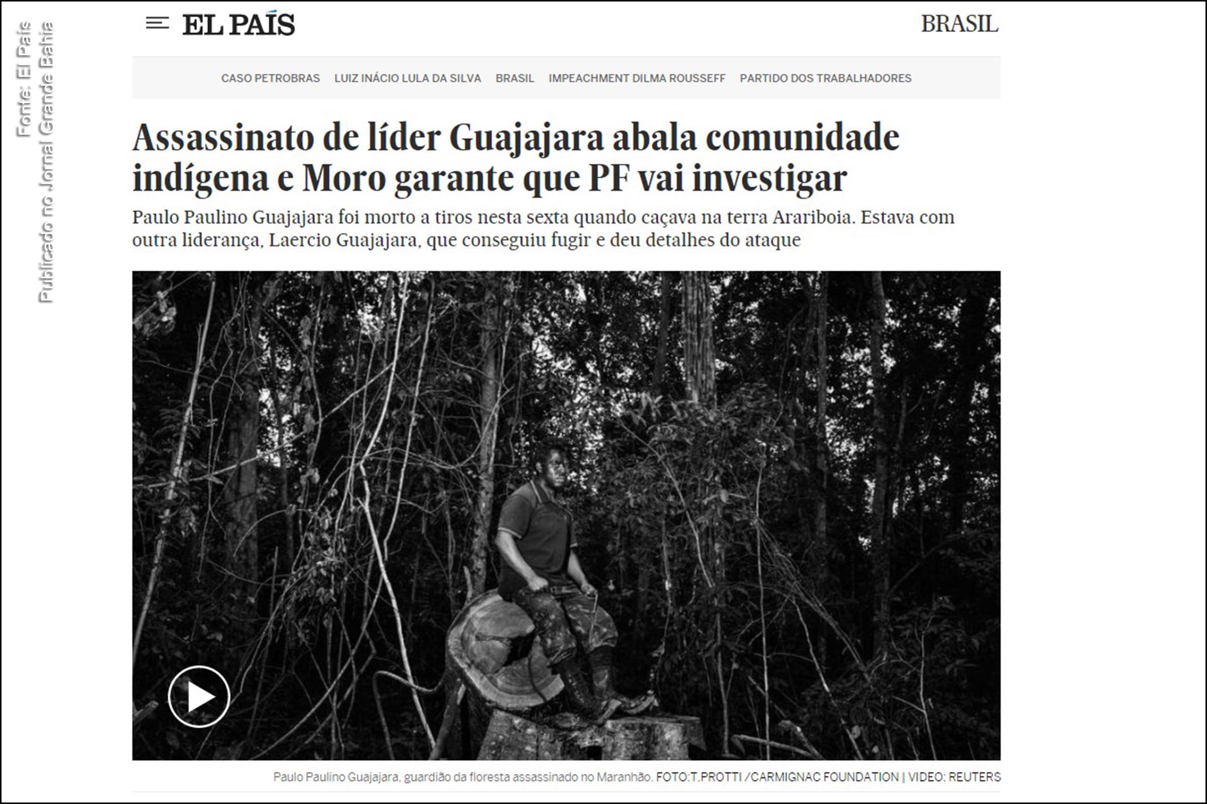 Paulo Paulino Guajajara, conhecido como Lobo Mau, foi assassinado a tiros na tarde de sexta-feira (04/11/2019) na Terra Indígena Arariboia, no Estado do Maranhão.