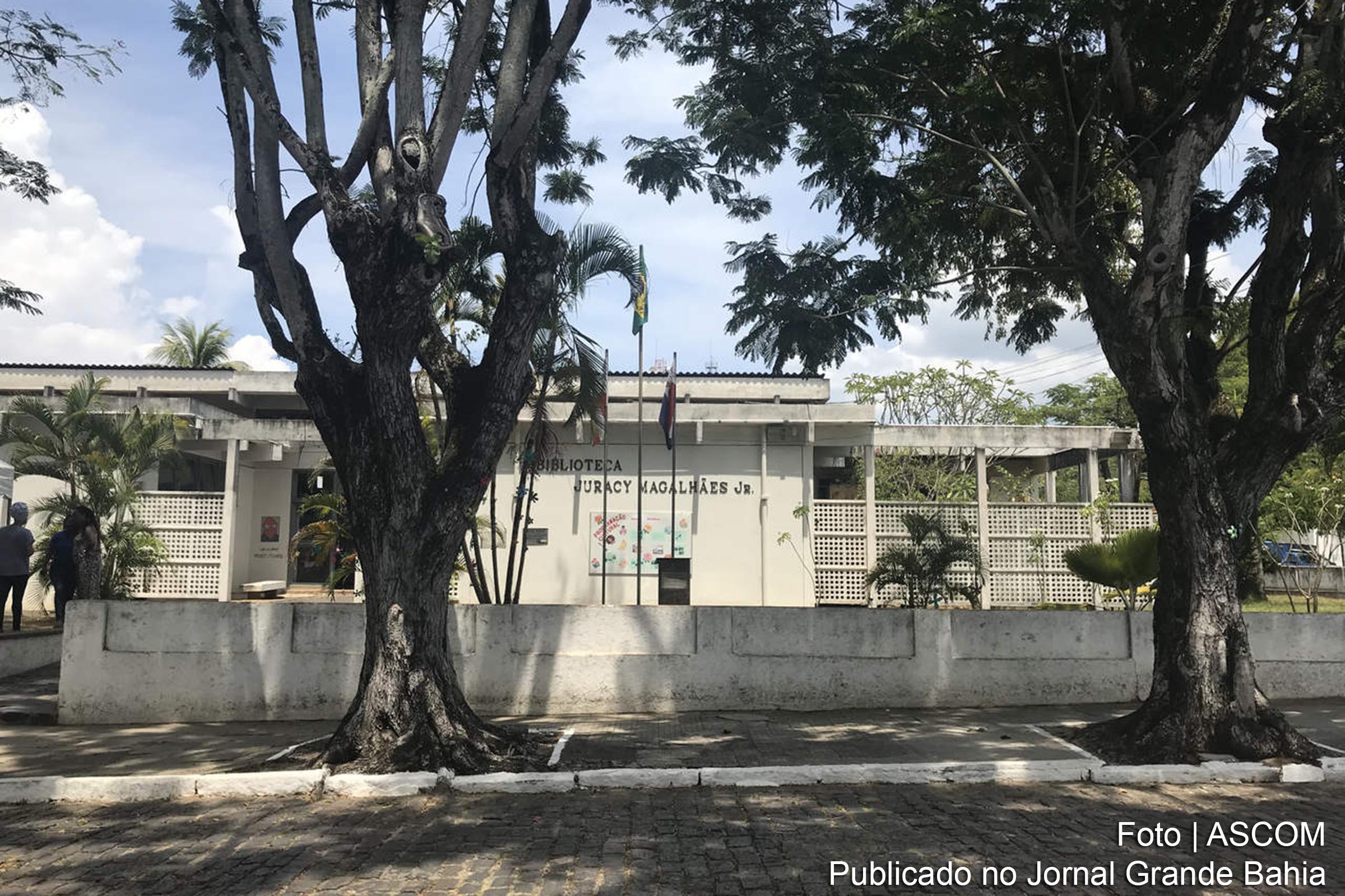 Vista da fachada da Biblioteca Juracy Magalhães Júnior (BJMJr) em Itaparica.