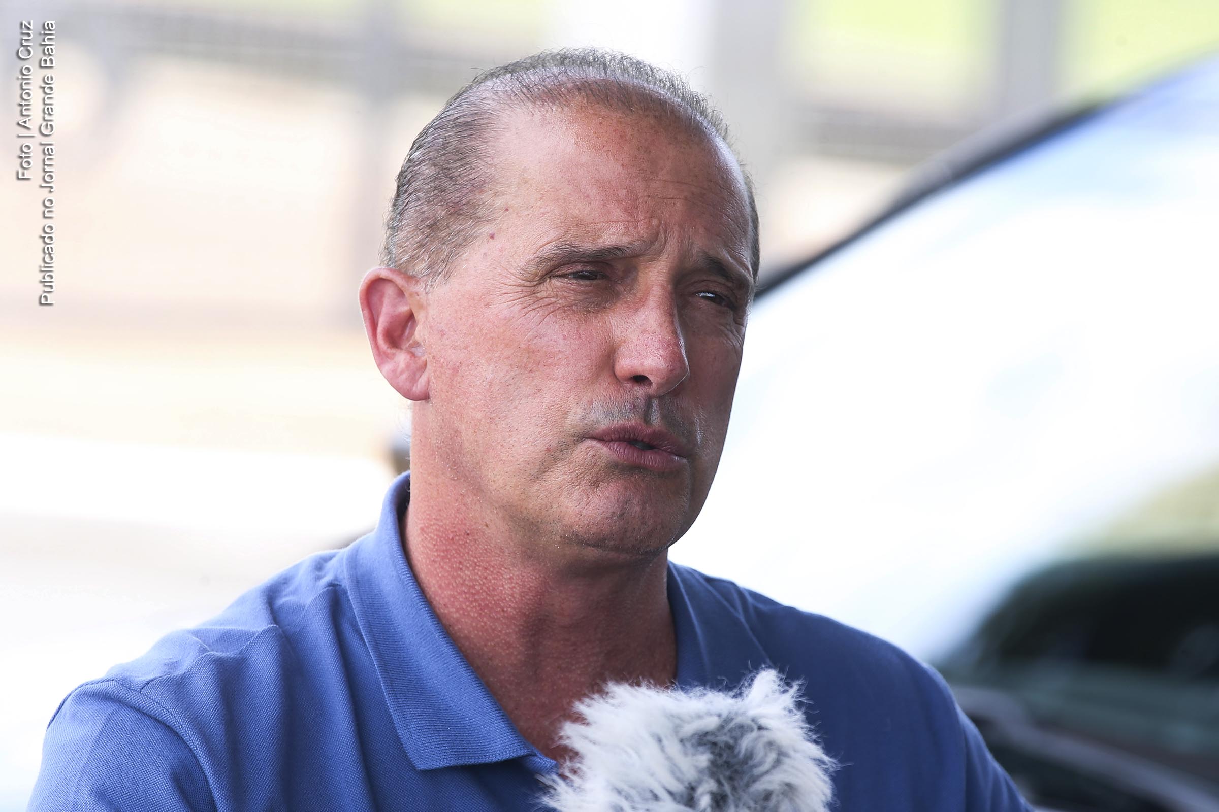 Ministro Onyx Lorenzoni fala à imprensa após reunião com o presidente Jair Bolsonaro.