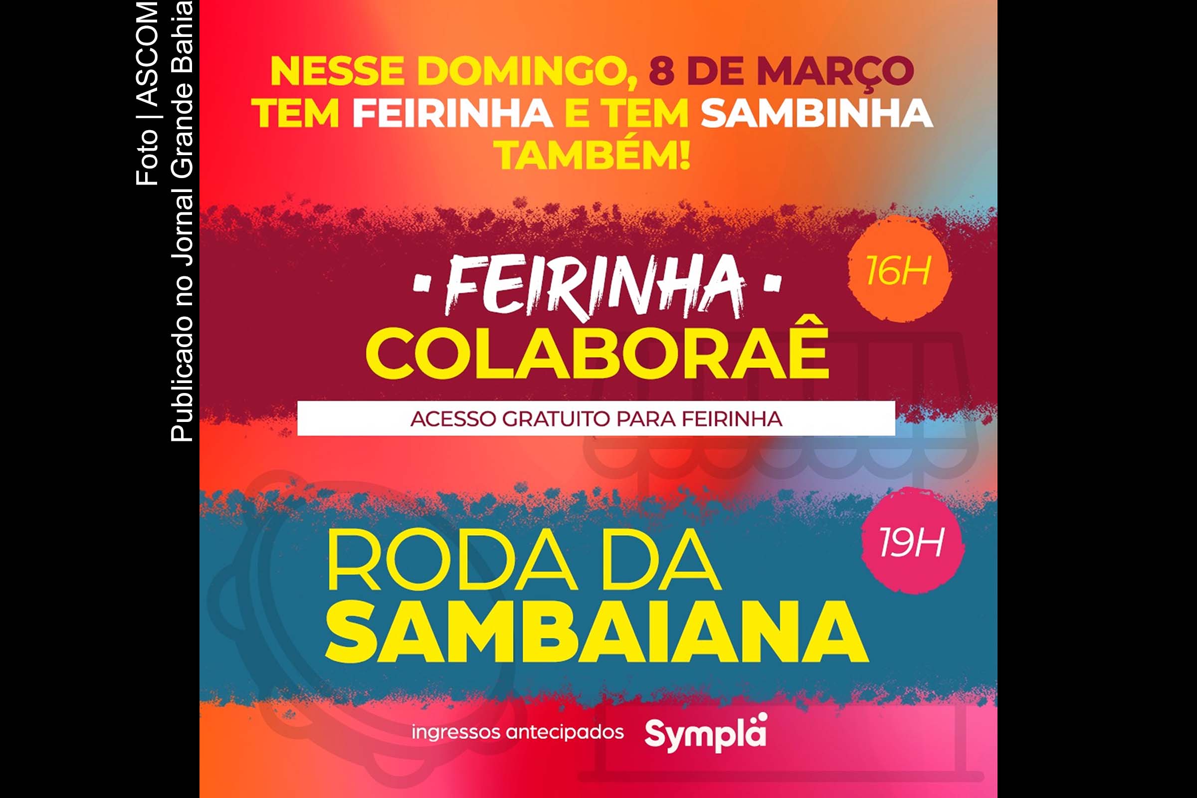 Cartaz anuncia 'Feirinha Colaboraê'.