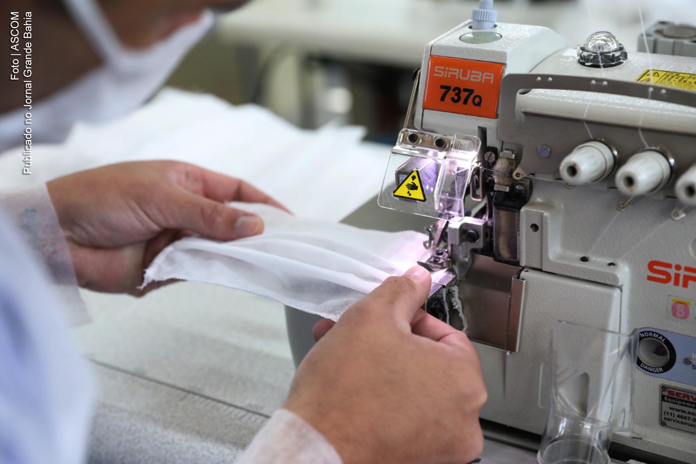 Empresas de confecção vão fabricar peças de vestuário para hospitais da Bahia.