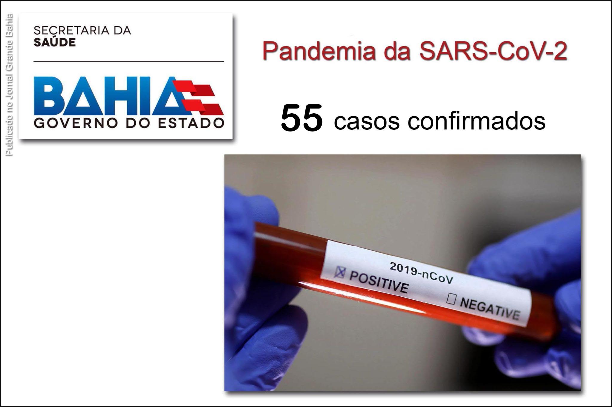 SESAB confirma 55 casos da Covid-19