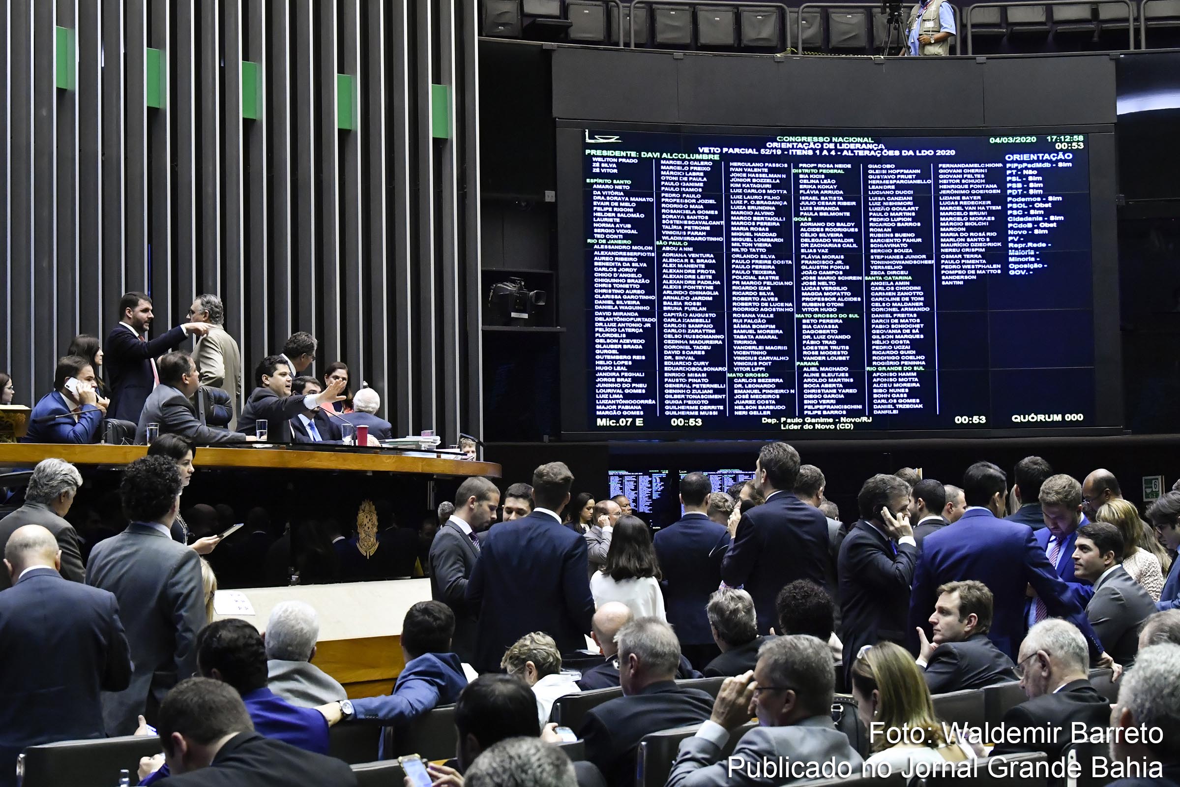 Sessão Plenária do Congresso Nacional realizada nesta quarta-feira (04/03/2020).