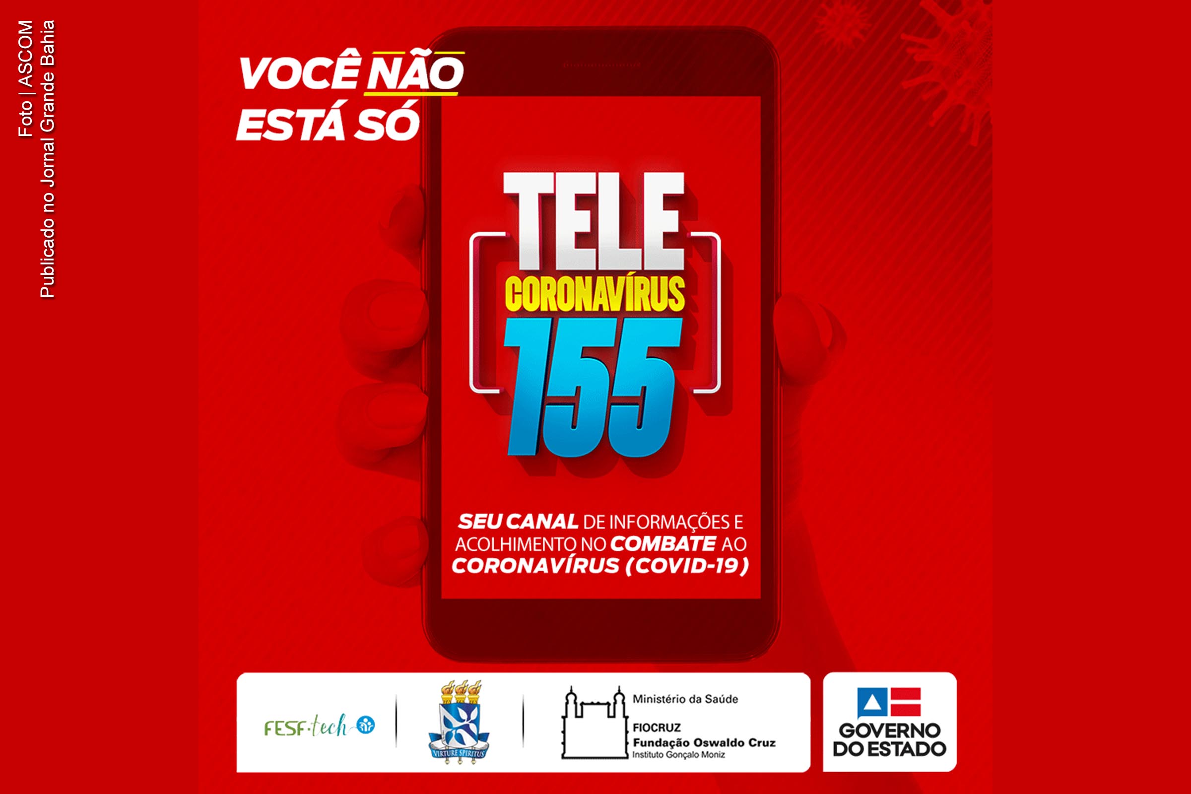 Tele Coronavírus 155 é disponibilizado para população da Bahia.
