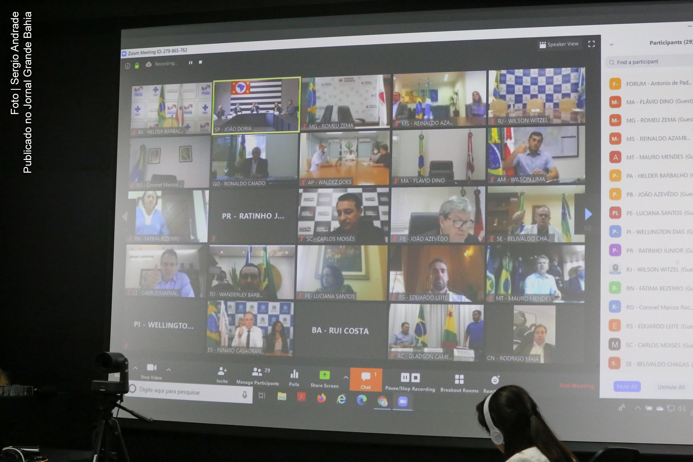 Em videoconferência, governadores discutiram ações de combate à pandemia de Covid-19.