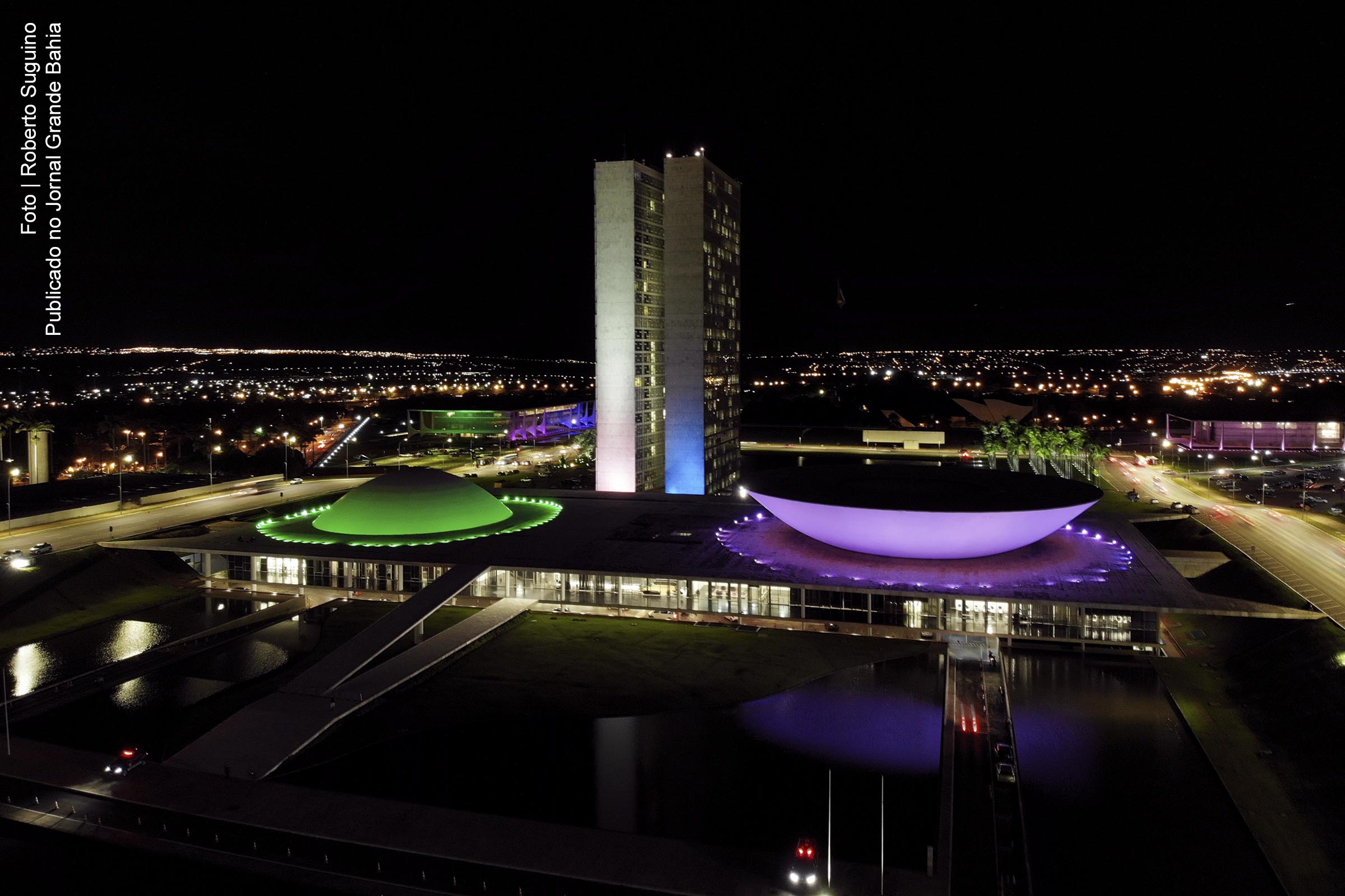 Vista aérea do Congresso Nacional do Brasil.