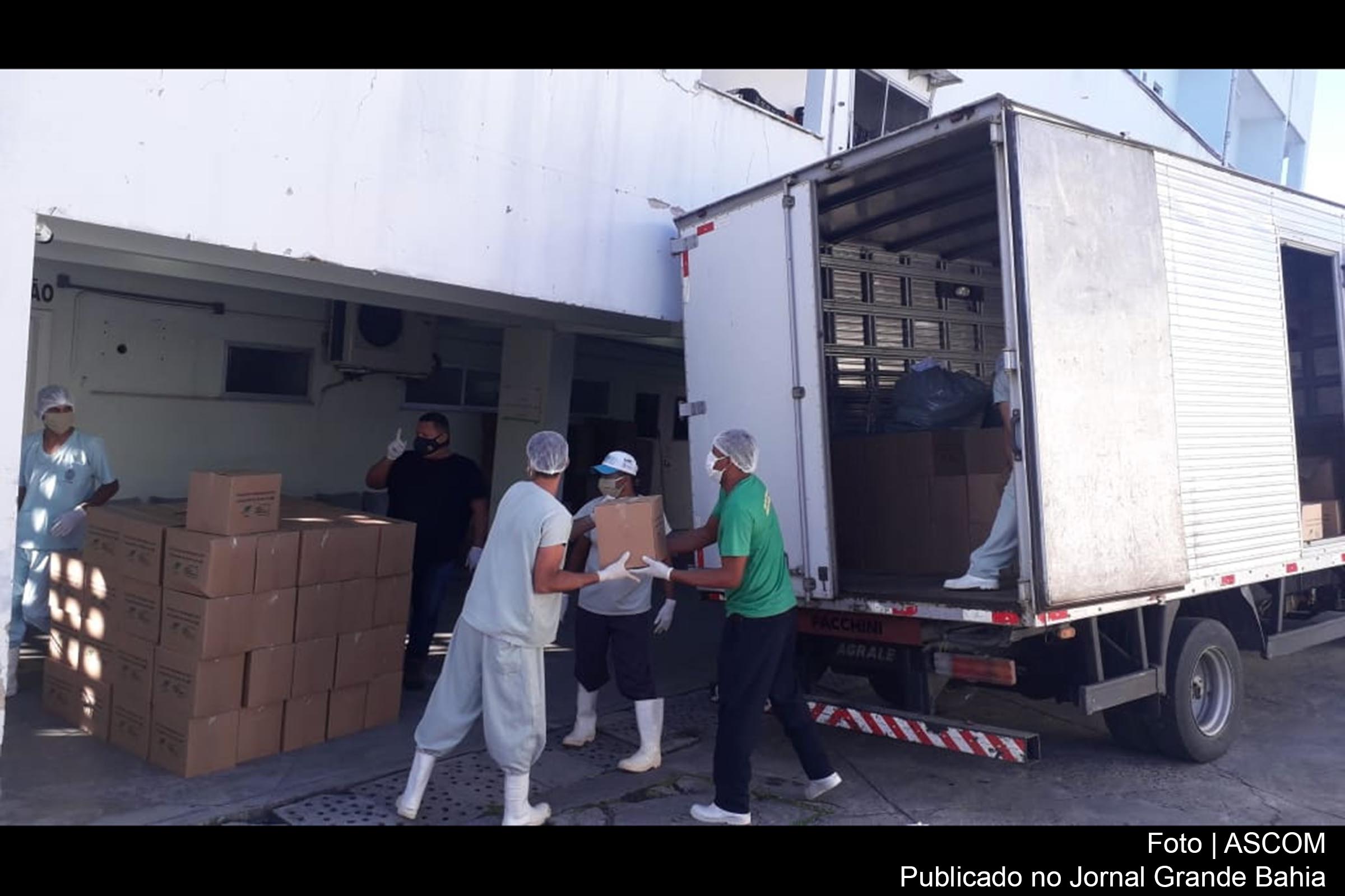 Álcool, máscaras e protetores faciais são enviados pelo Governo da Bahia para o sul do estado.