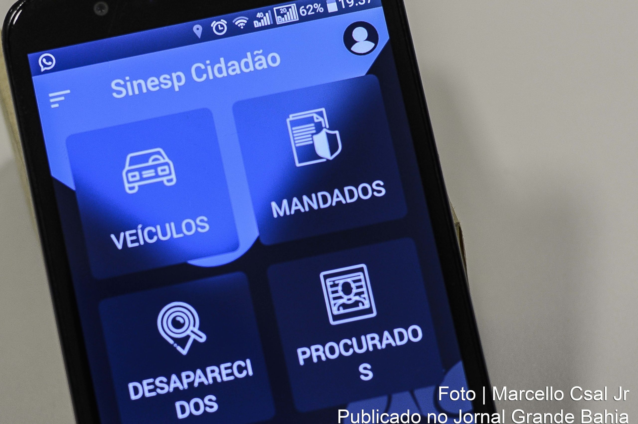 Aplicativo SINESP Cidadão é disponibilizado pelo do Ministério da Justiça e Segurança Pública.