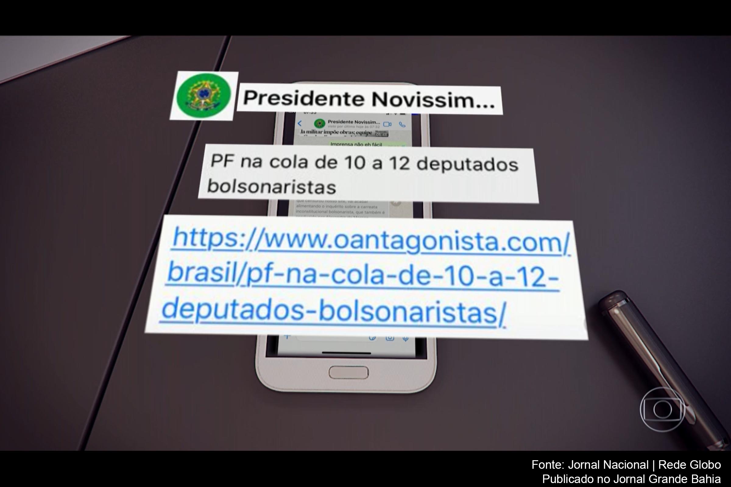Ex-ministro Sérgio Moro mostra ao Jornal Nacional provas de acusações contra presidente Jair Bolsonaro.