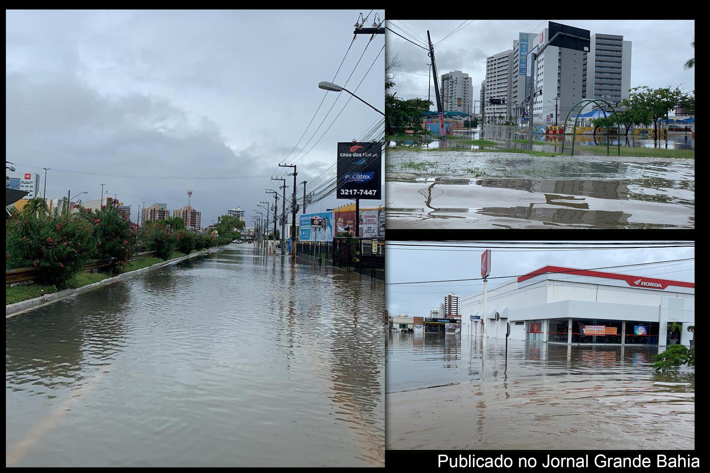 Ruas alagadas da cidade de Aracaju comprometem negativamente saúde da população.